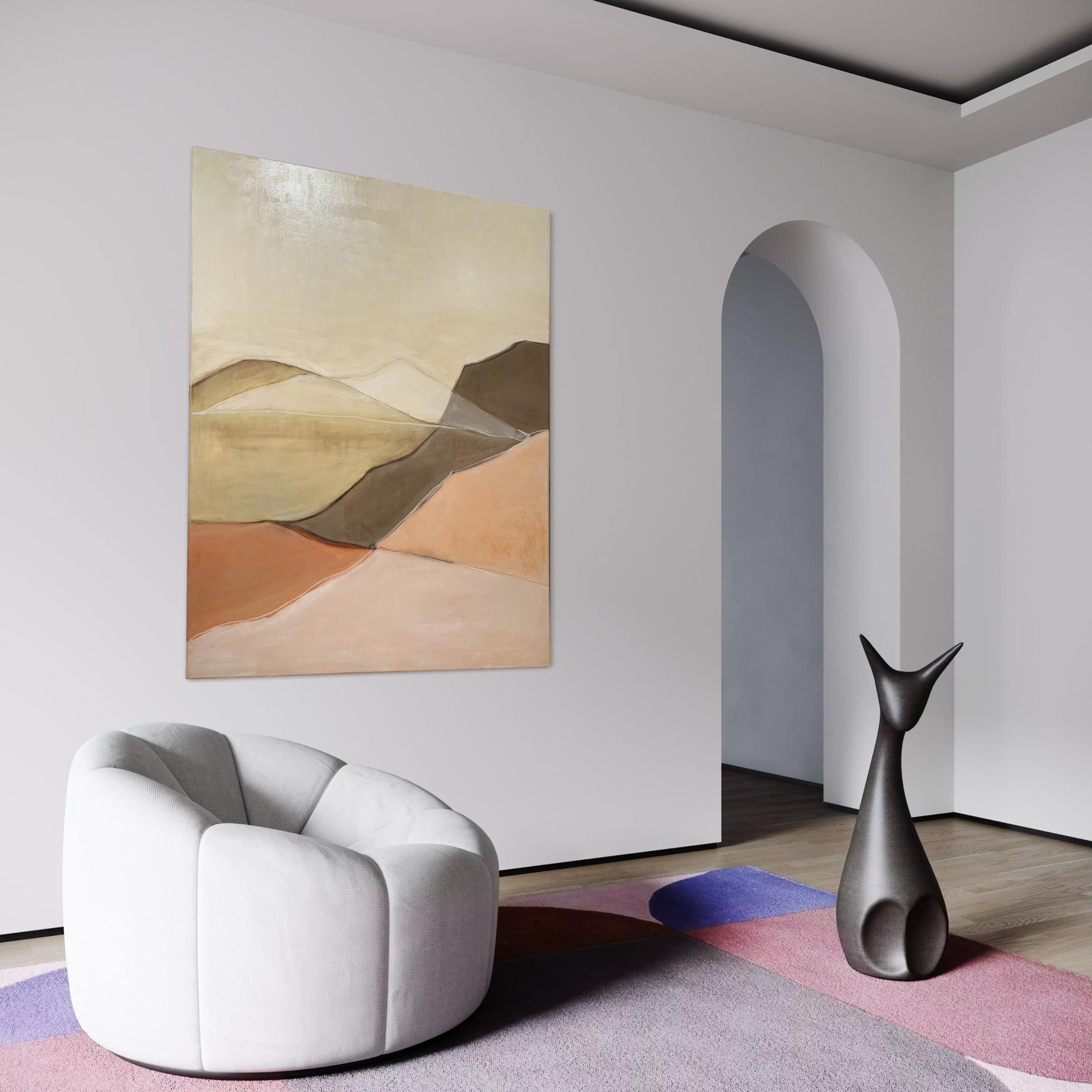 Geometric Landscape, Oil Paint on Canvas , Made in Italy By Marilina Marchica For Sale 8