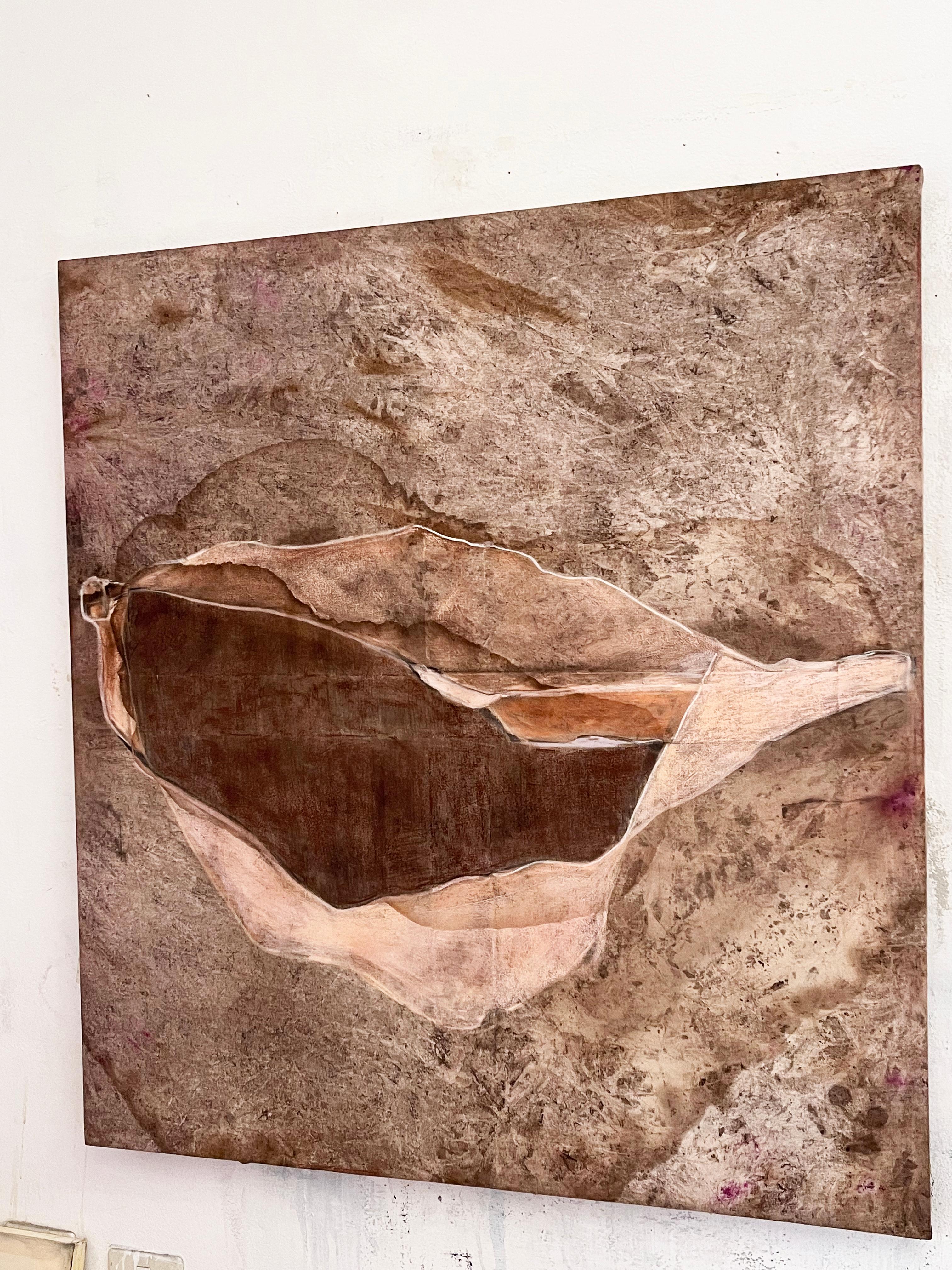 
Ground 
oil paint and pastels on cotton canvas
120x110 cm 
ready to hang


her painting tells of the relationship between man, nature and time, the landscape, the sign and the trace,
through the stripping, reduction and subtraction of figurative