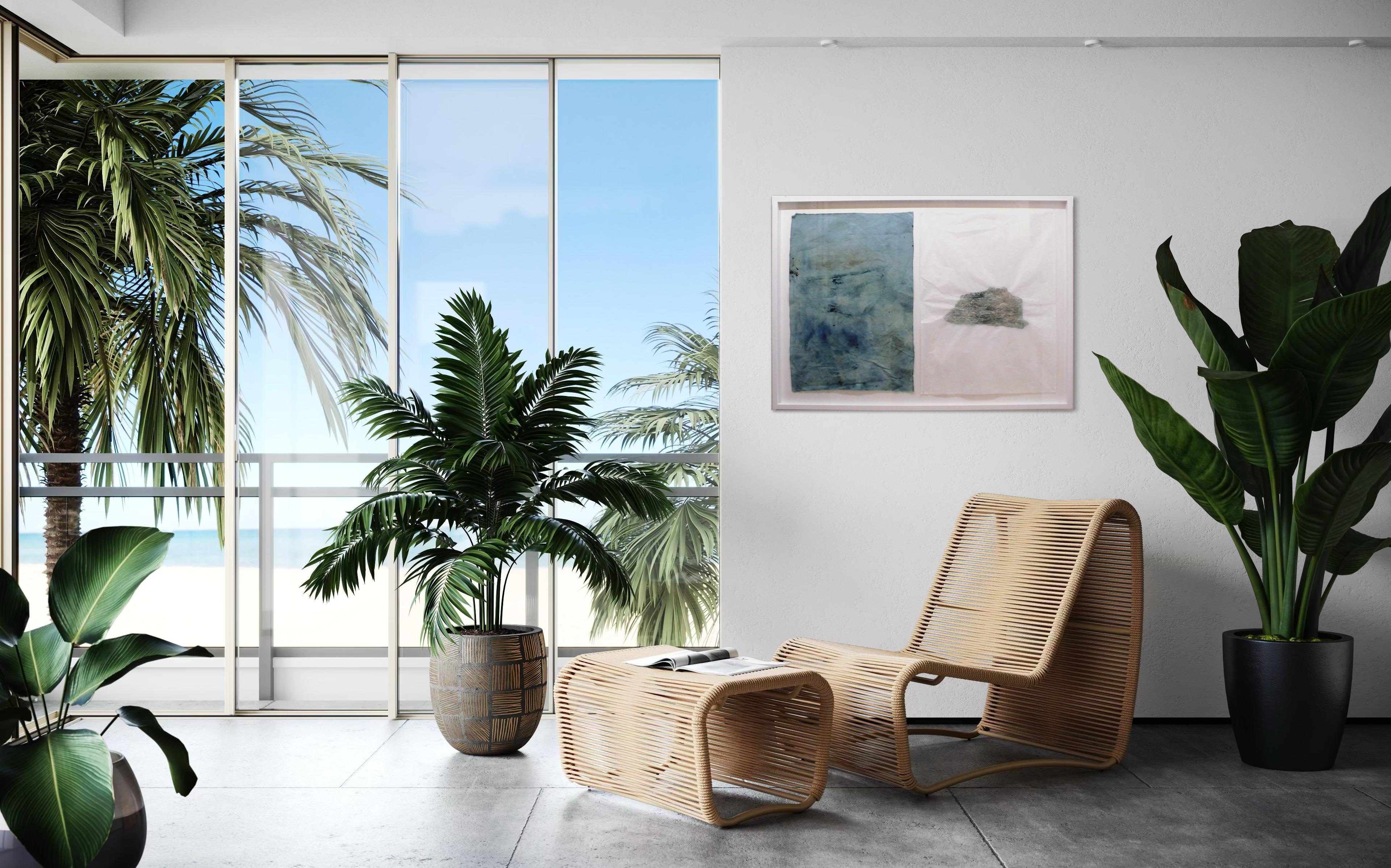 Mixed-Media-Kunstwerk „Island“, großformatig, hängefertig, in Italien im Angebot 6