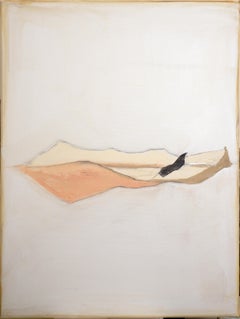 Landscape 104, Contemporary Mixed media Canvas Abstract Minimalist Yellow Orange