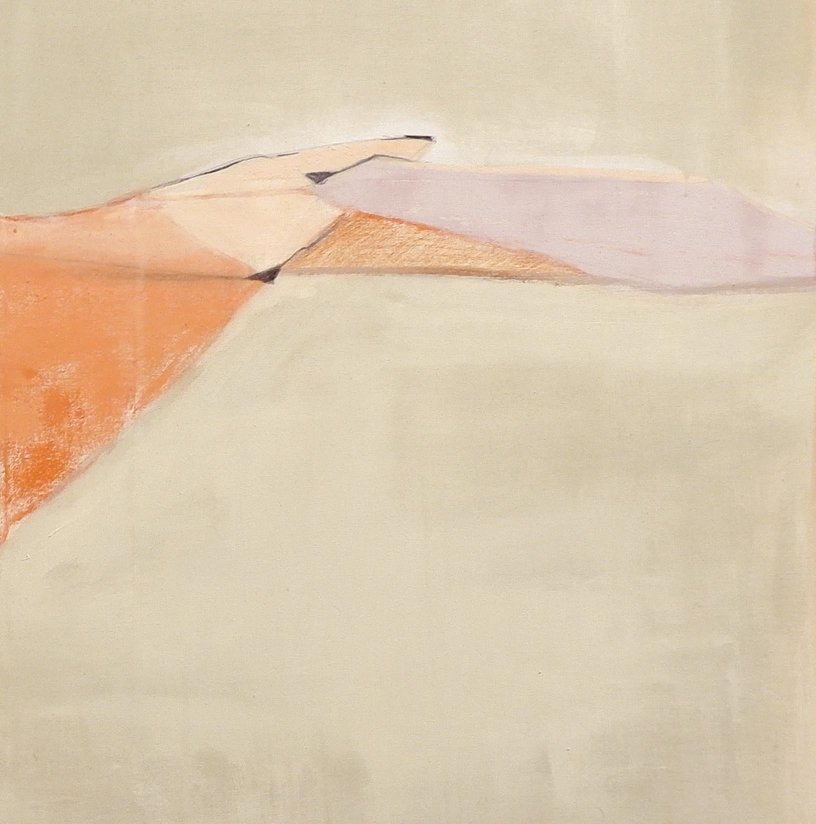 'Landscape 107' is an original minimalist abstract art on canvas by emerging Sicilian artist - Marilina Marchica. It is a natural looking mixed media painting on cotton canvas. The subject is focused on Italian nature, mountain terrain, sea views,