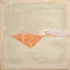 Landscape 107, Contemporary Mixed media Canvas Abstract Minimalist Yellow Orange