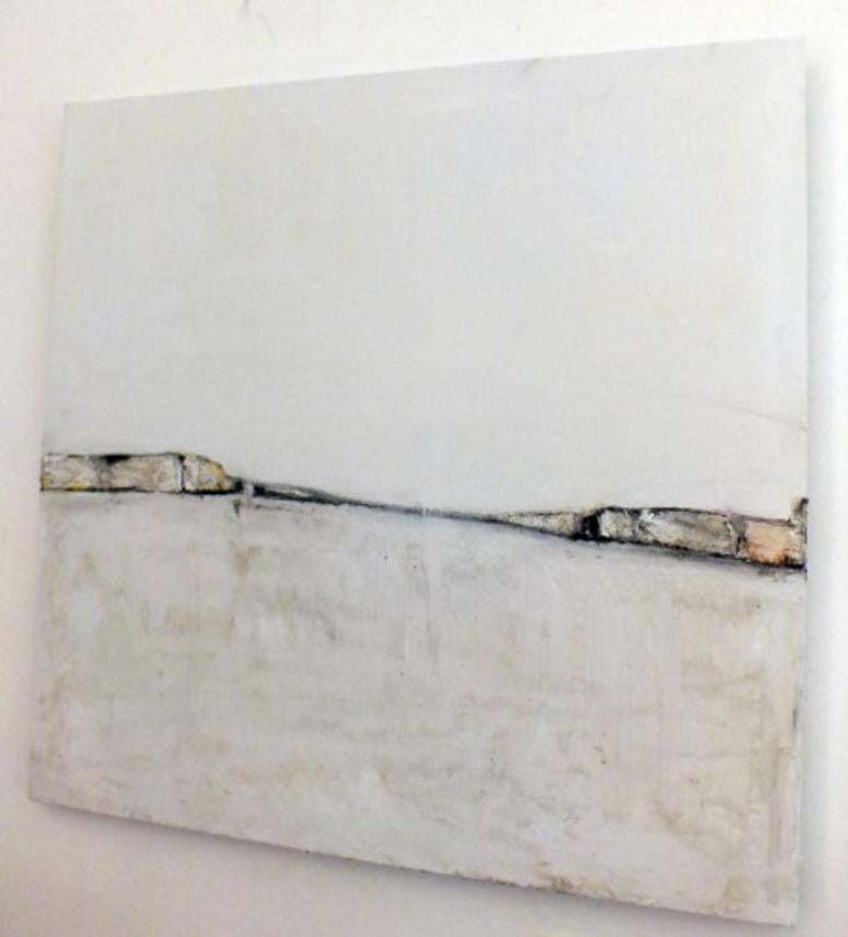 Landscape 11, Contemporary Minimalist Abstract Landscape Contemporary White - Painting by Marilina Marchica