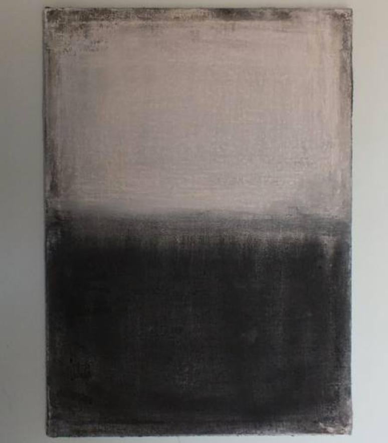 Landscape 21, Minimalist Mixed media Art Contemporary Abstract Black White - Painting by Marilina Marchica