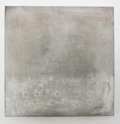 Landscape 57, Contemporary Minimalist Art Abstract Mixed Media Canvas Gray Grey