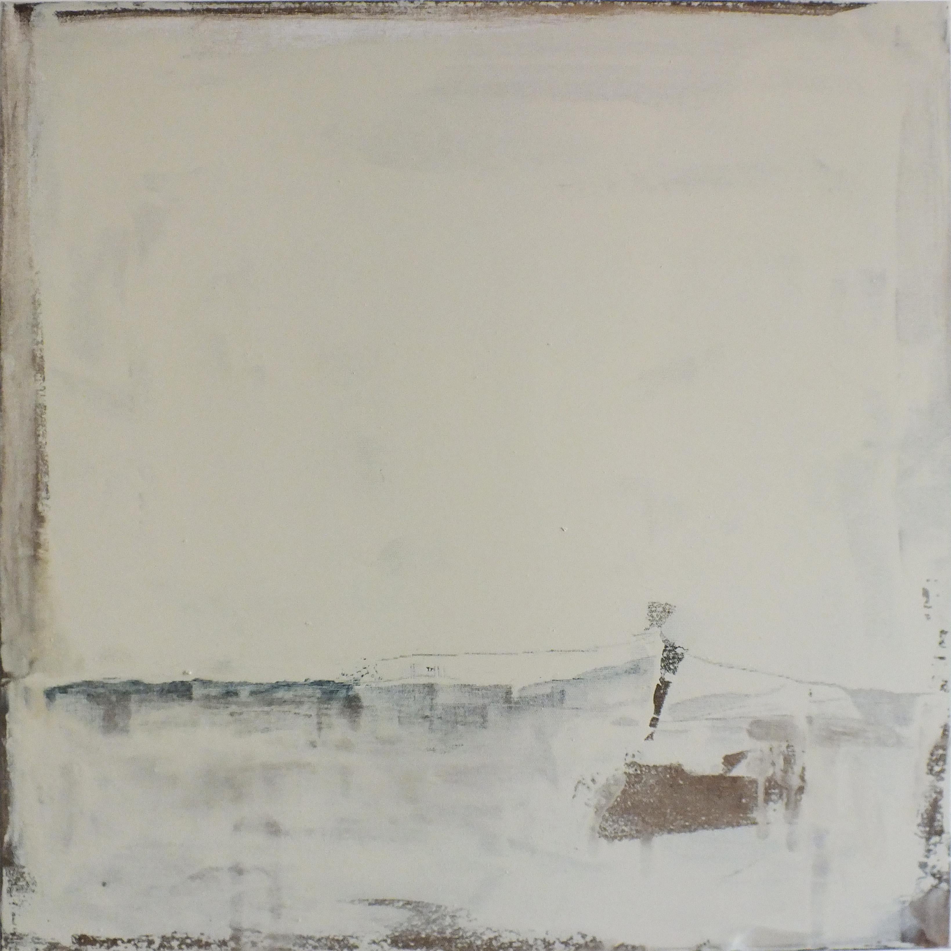 Marilina Marchica Abstract Painting - Landscape 68, Contemporary Abstract Art Mixed Media Minimalist White Nature 