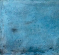 Landscape 75, Contemporary Minimalist Art Abstract Mixed media Oil Canvas Blue