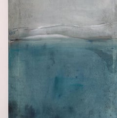 Landscape 81, Contemporary Mixed media Abstract Art Canvas Blue Nature Organic
