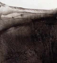 Landscape 84, Contemporary Minimalist Abstract Painting Paper Monochrome Black