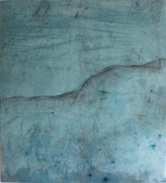 Landscape 97, Contemporary Mixed media Abstract Art Canvas Blue Minimalist