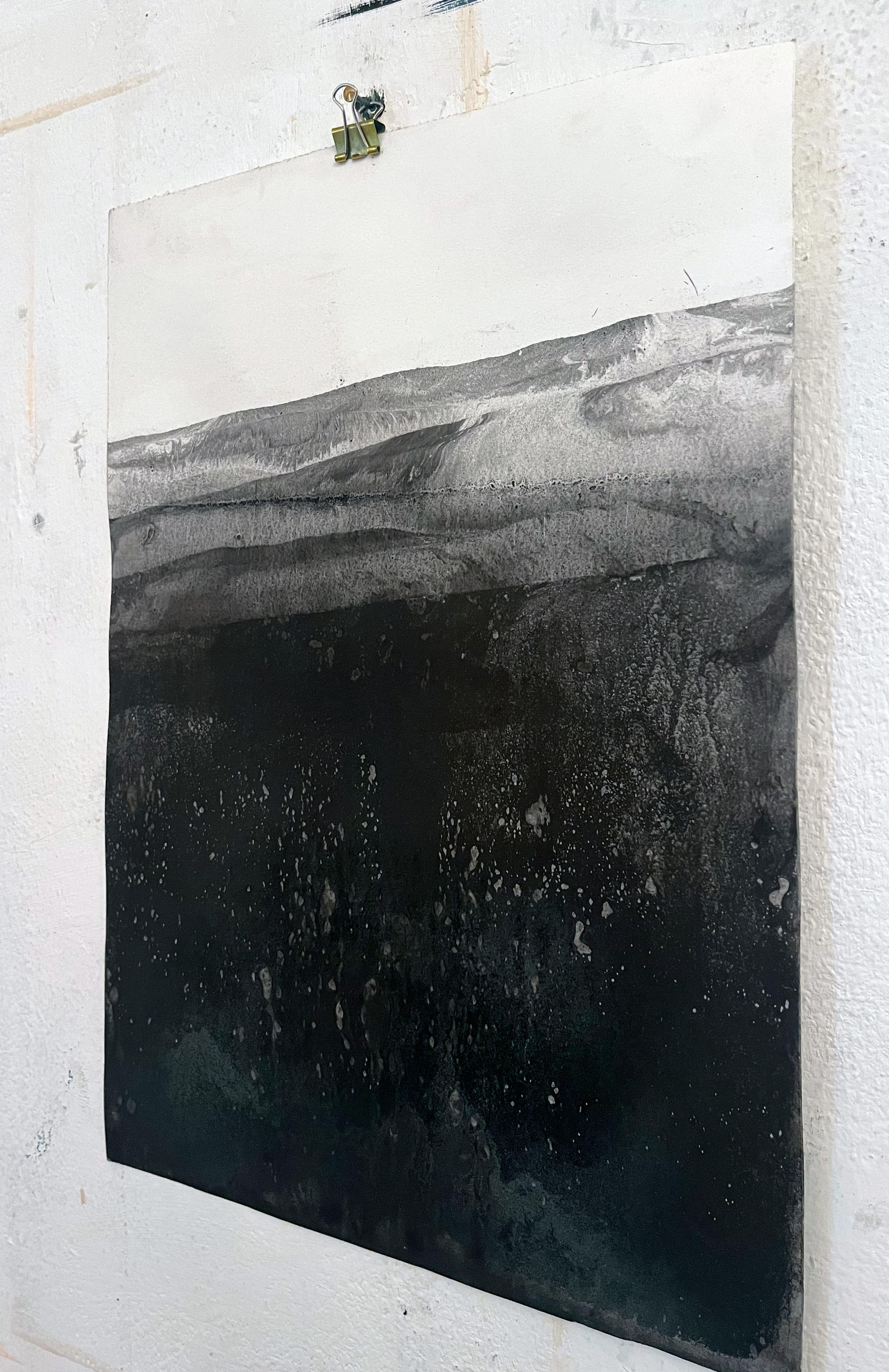 Paesaggio, disegno astratto - Arte originale Made in Italy - Landscape Painting Nero di Marilina Marchica