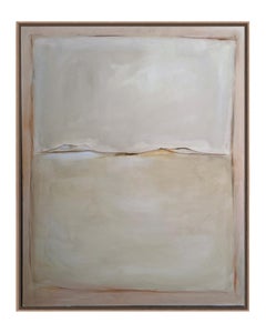 “Landscape”, Abstract Neutral-Toned Oil Painting by Marilina Marchica