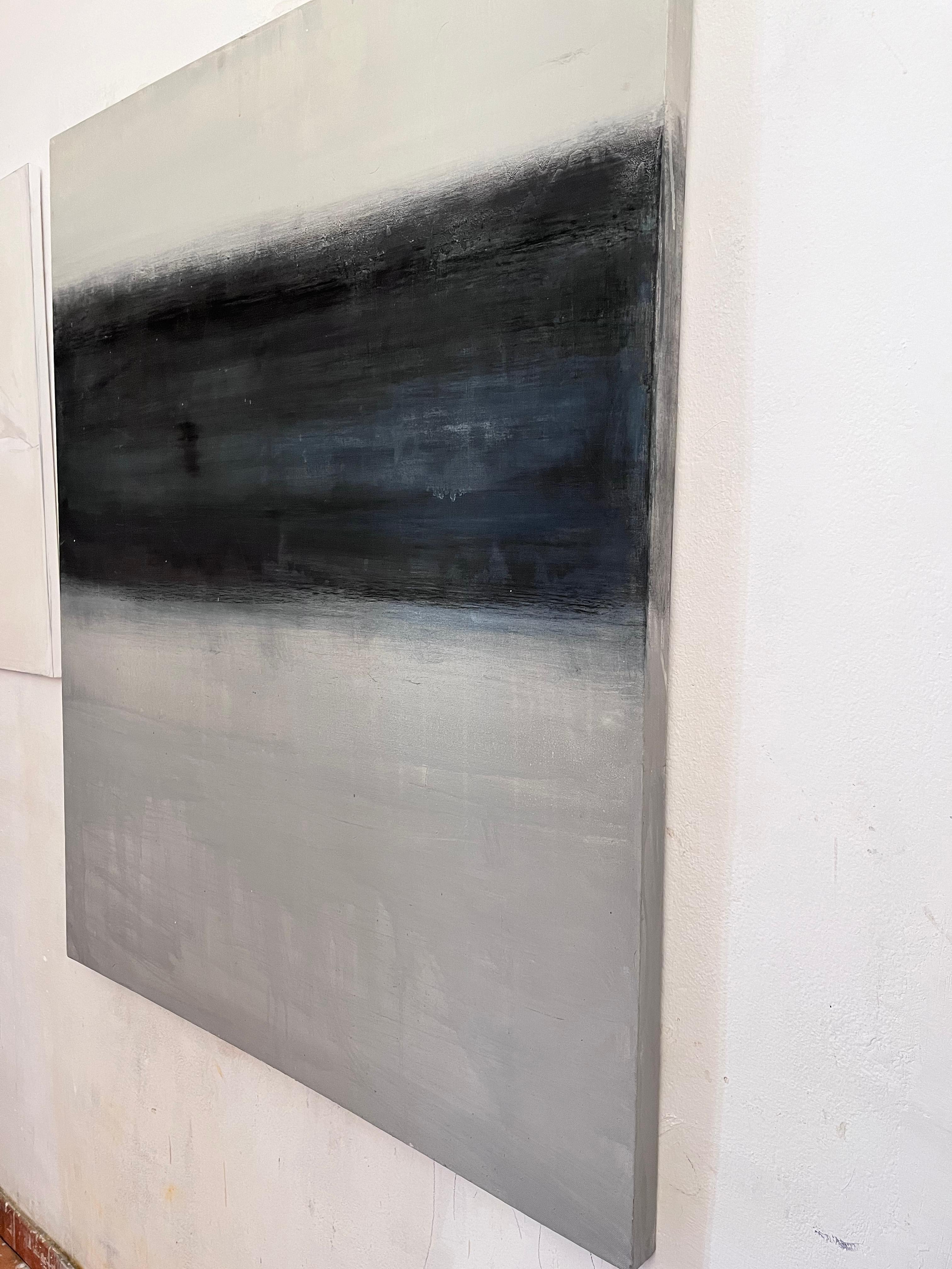 Peinture abstraite « Paysage » en noir et blanc - Art contemporain fabriqué en Italie - Contemporain Painting par Marilina Marchica