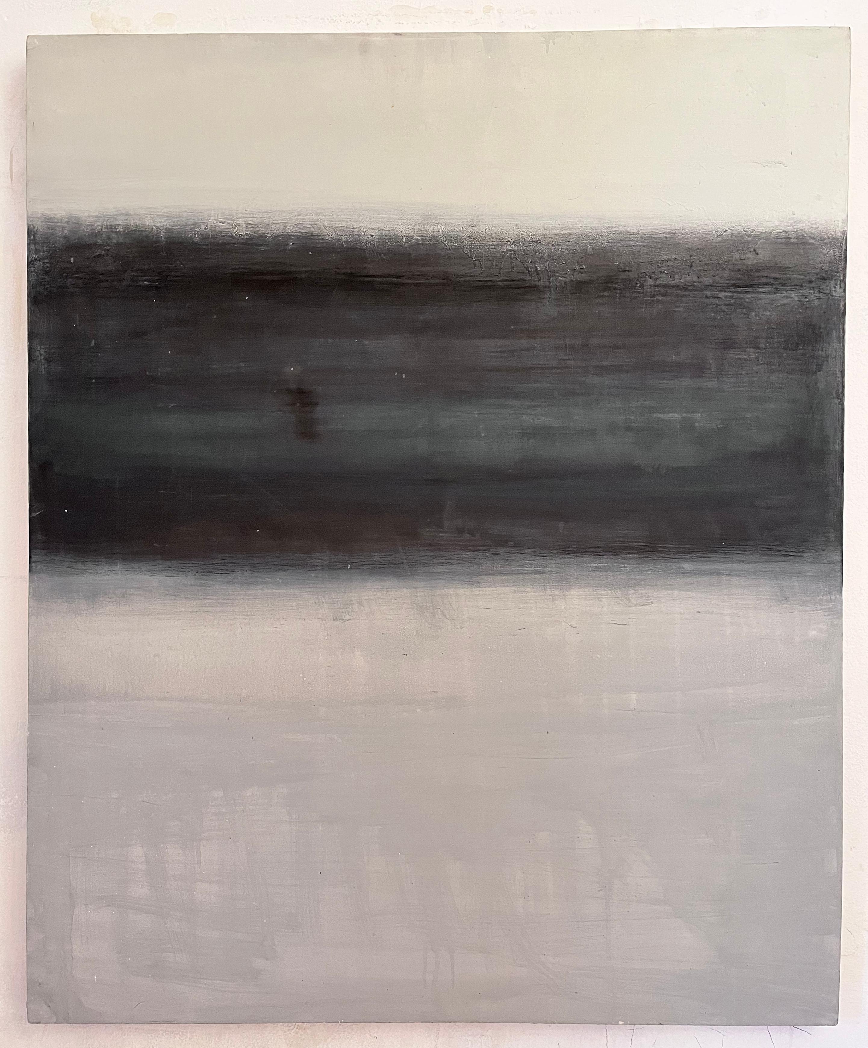 Peinture abstraite « Paysage » en noir et blanc - Art contemporain fabriqué en Italie en vente 1