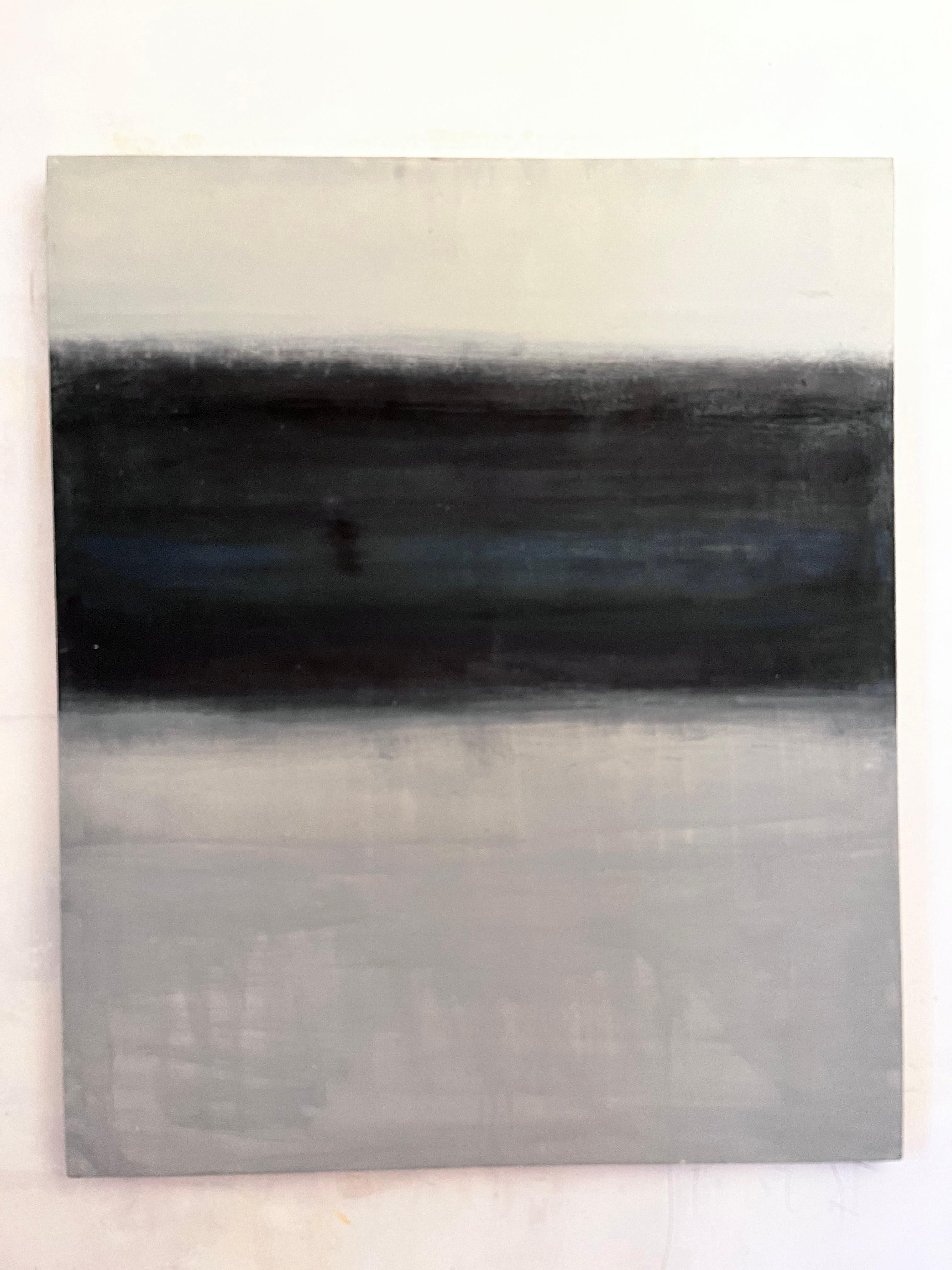 Peinture abstraite « Paysage » en noir et blanc - Art contemporain fabriqué en Italie en vente 1