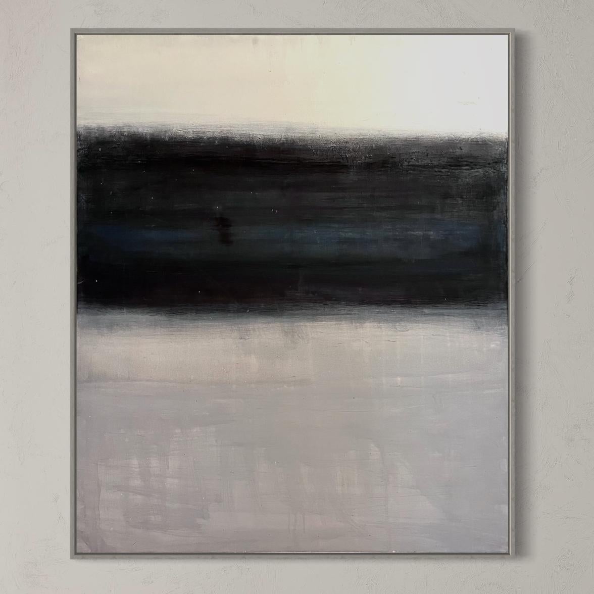 Peinture abstraite « Paysage » en noir et blanc - Art contemporain fabriqué en Italie en vente 4