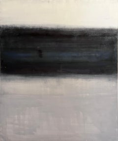 Peinture abstraite « Paysage » en noir et blanc - Art contemporain fabriqué en Italie