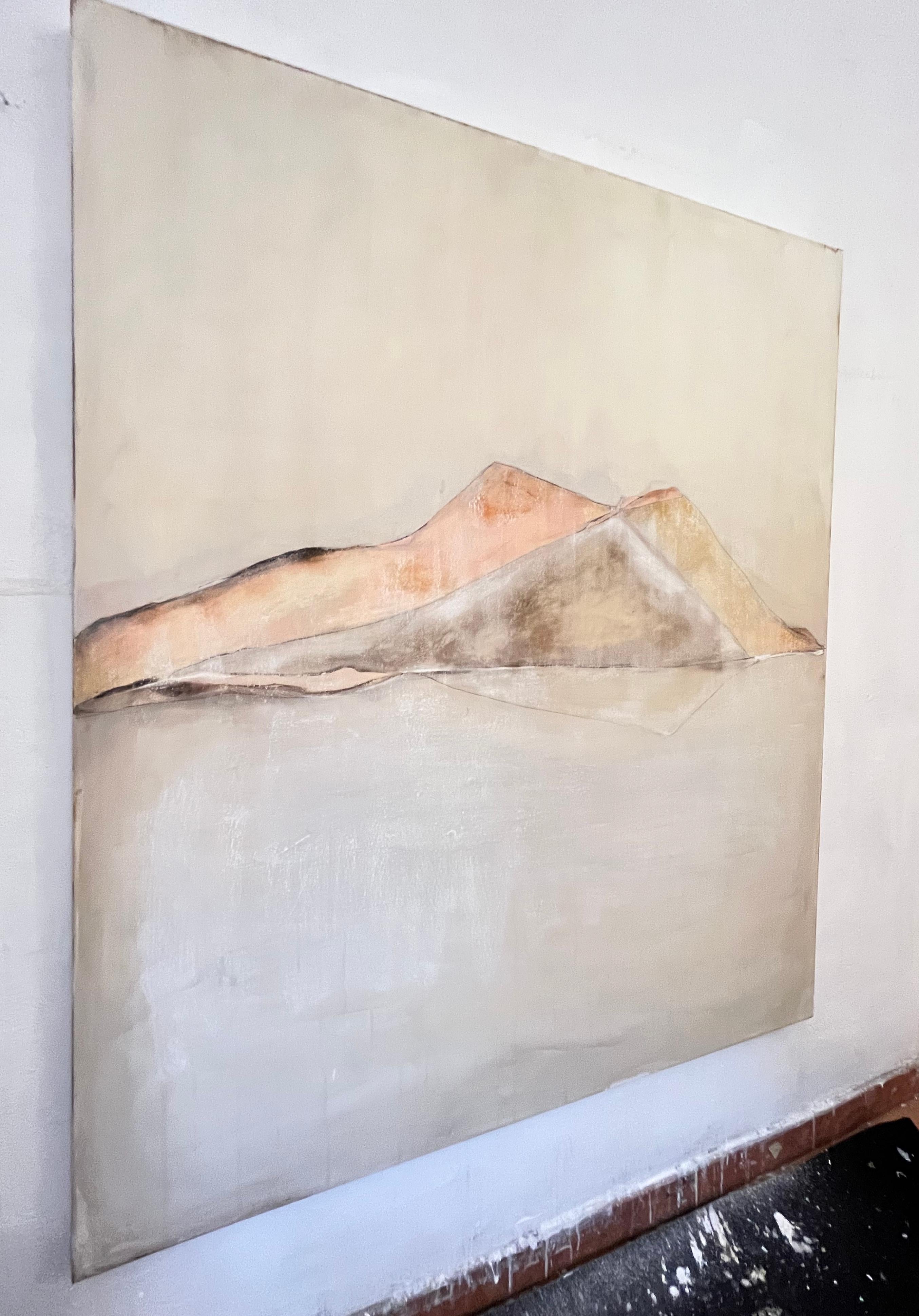 Abstraktes Gemälde „Landschaft“, großformatig,  Zeitgenössische Kunst, hergestellt in Italien (Braun), Abstract Painting, von Marilina Marchica