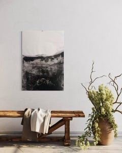 "Landscape B/W" Minimalist Original Art on Paper - Large size Made in Italy