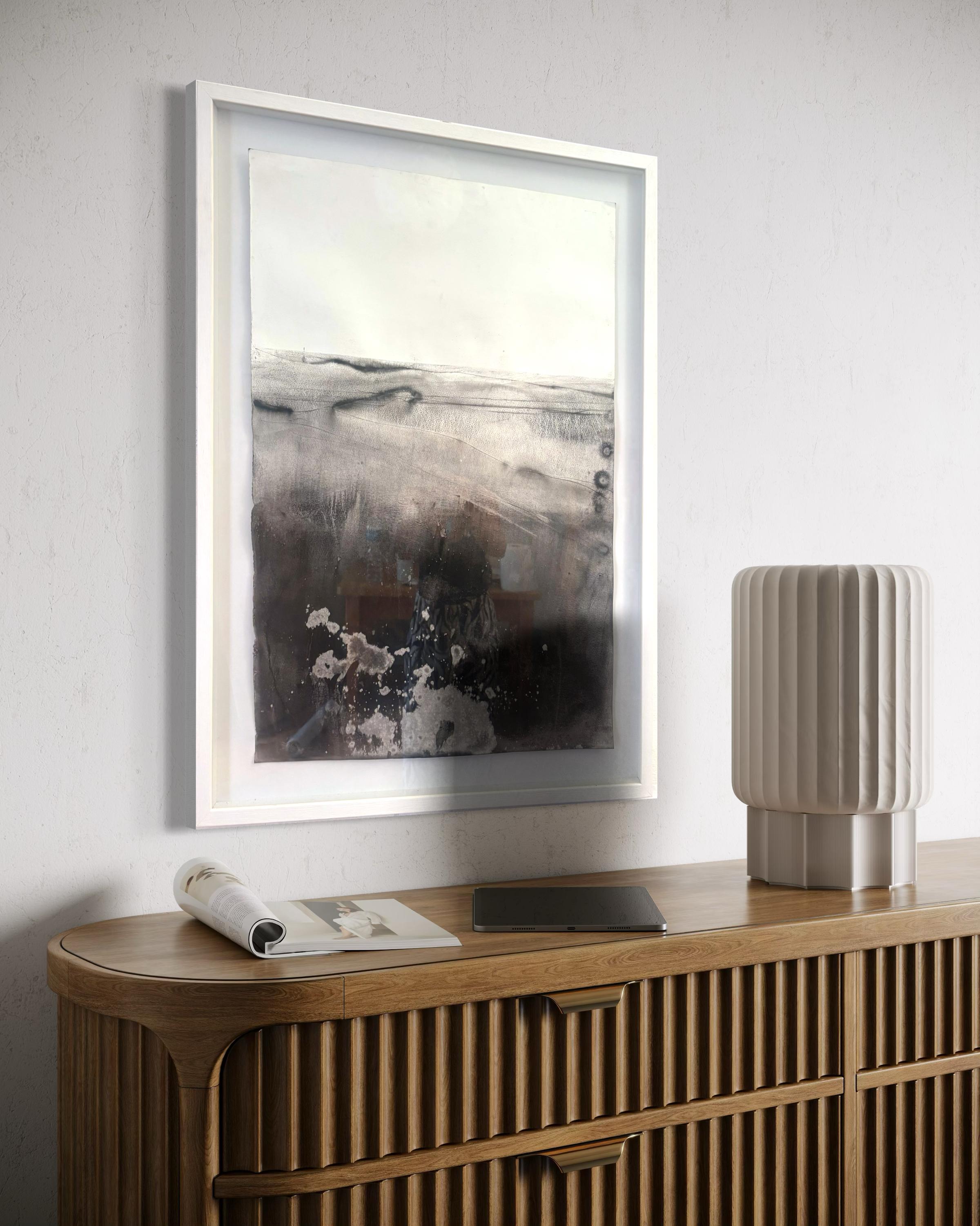Minimalistische Gemälde „Landscape B/W“ auf Papier  Großformat Made in Italy im Angebot 6