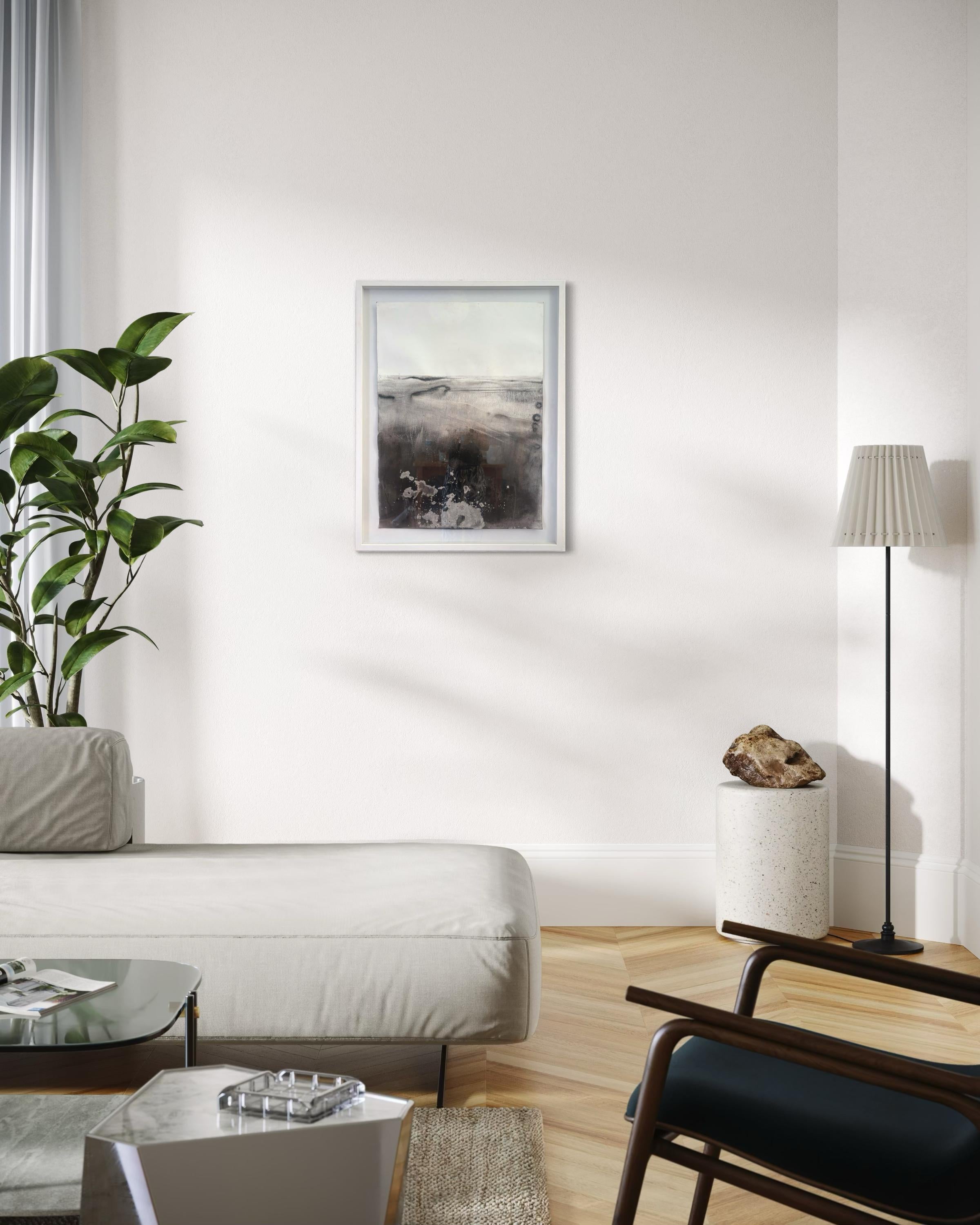 Minimalistische Gemälde „Landscape B/W“ auf Papier  Großformat Made in Italy im Angebot 7