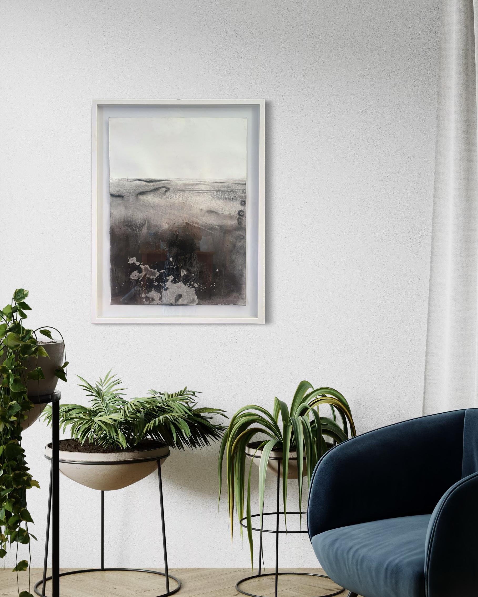 Minimalistische Gemälde „Landscape B/W“ auf Papier  Großformat Made in Italy im Angebot 8