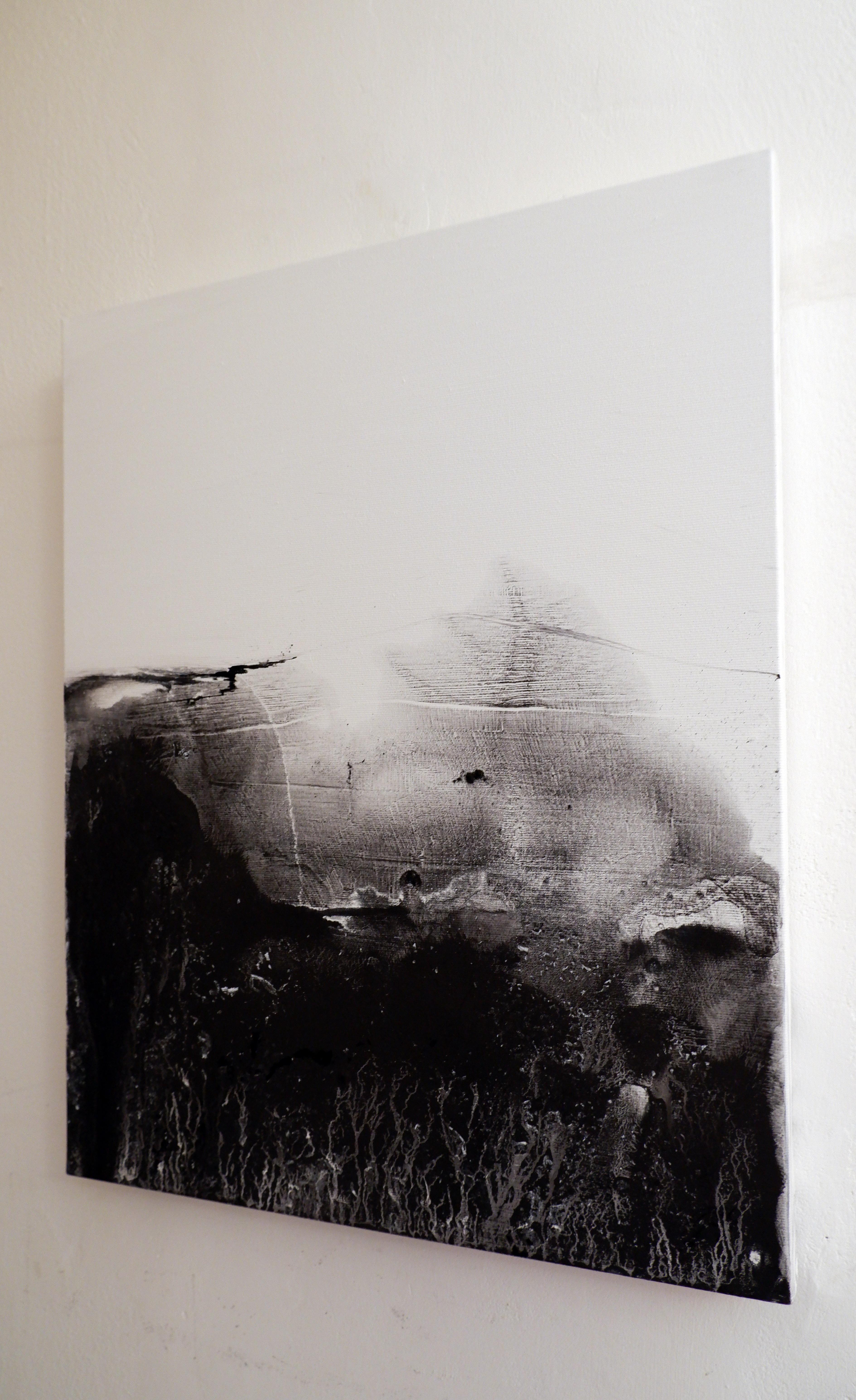 black and white abstract landscape art