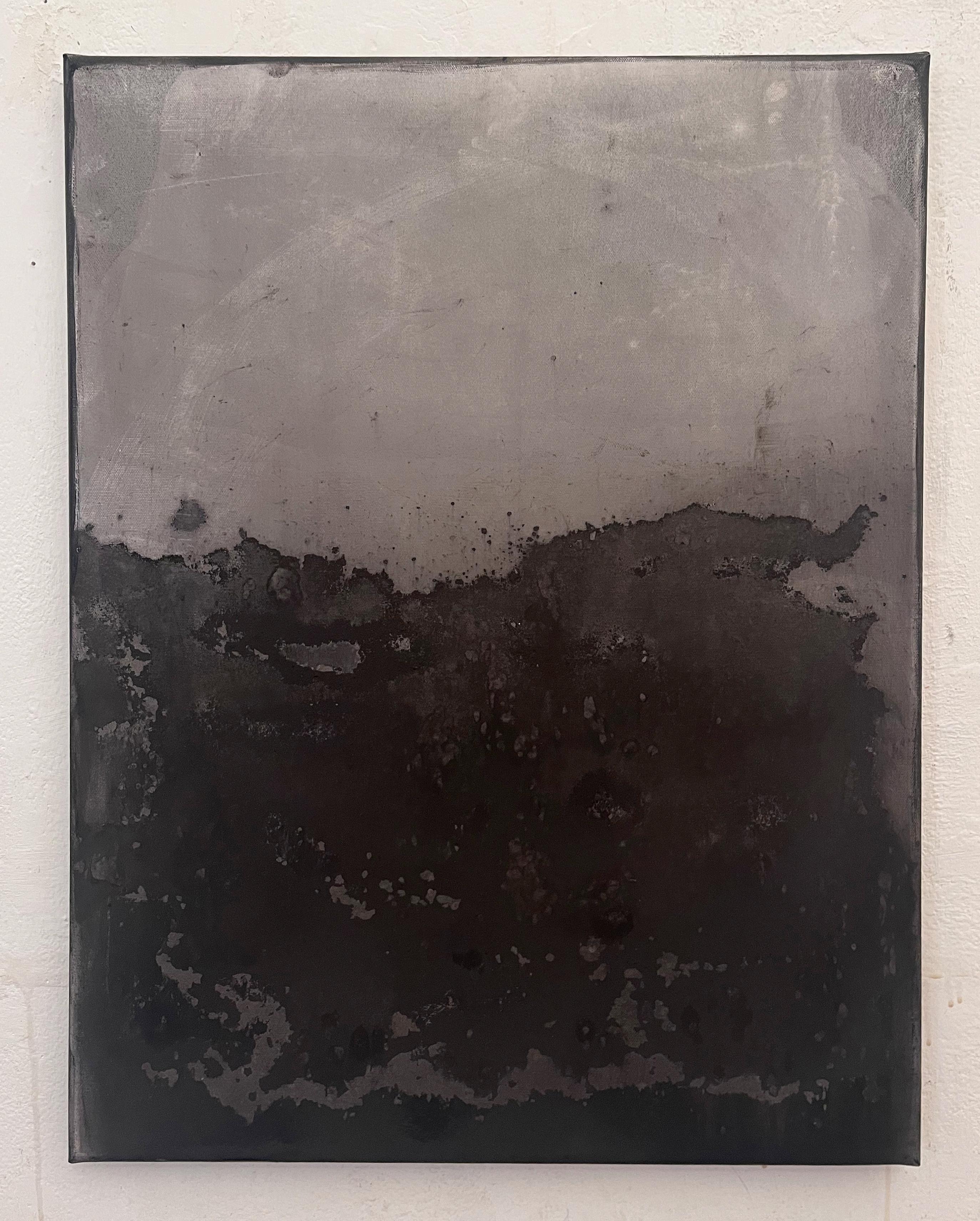 "Paysage" Noir et blanc , Original  Peinture sur toile fabriquée en Italie