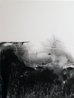 " Black and White Landscape " Original Paint on Canvas , Made in Italy