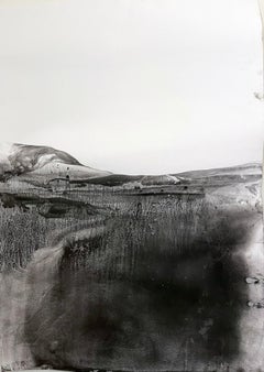 Landscape BW Abstract Drawing - Original Art Made in Italy