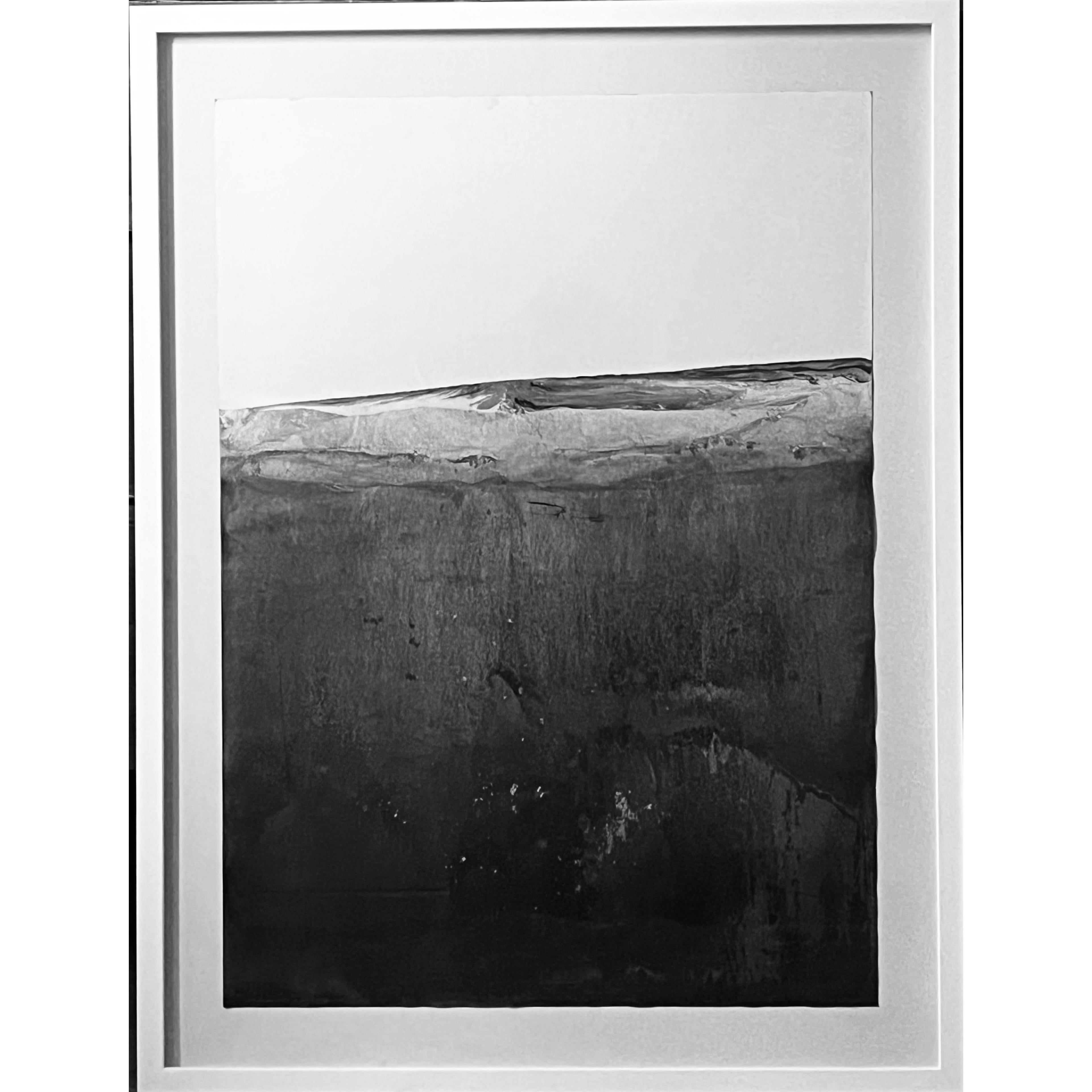 Marilina Marchica Abstract Drawing – Landschaft BW Abstrakte Zeichnung fertig zum Hängen – Original-Kunst, hergestellt in Italien