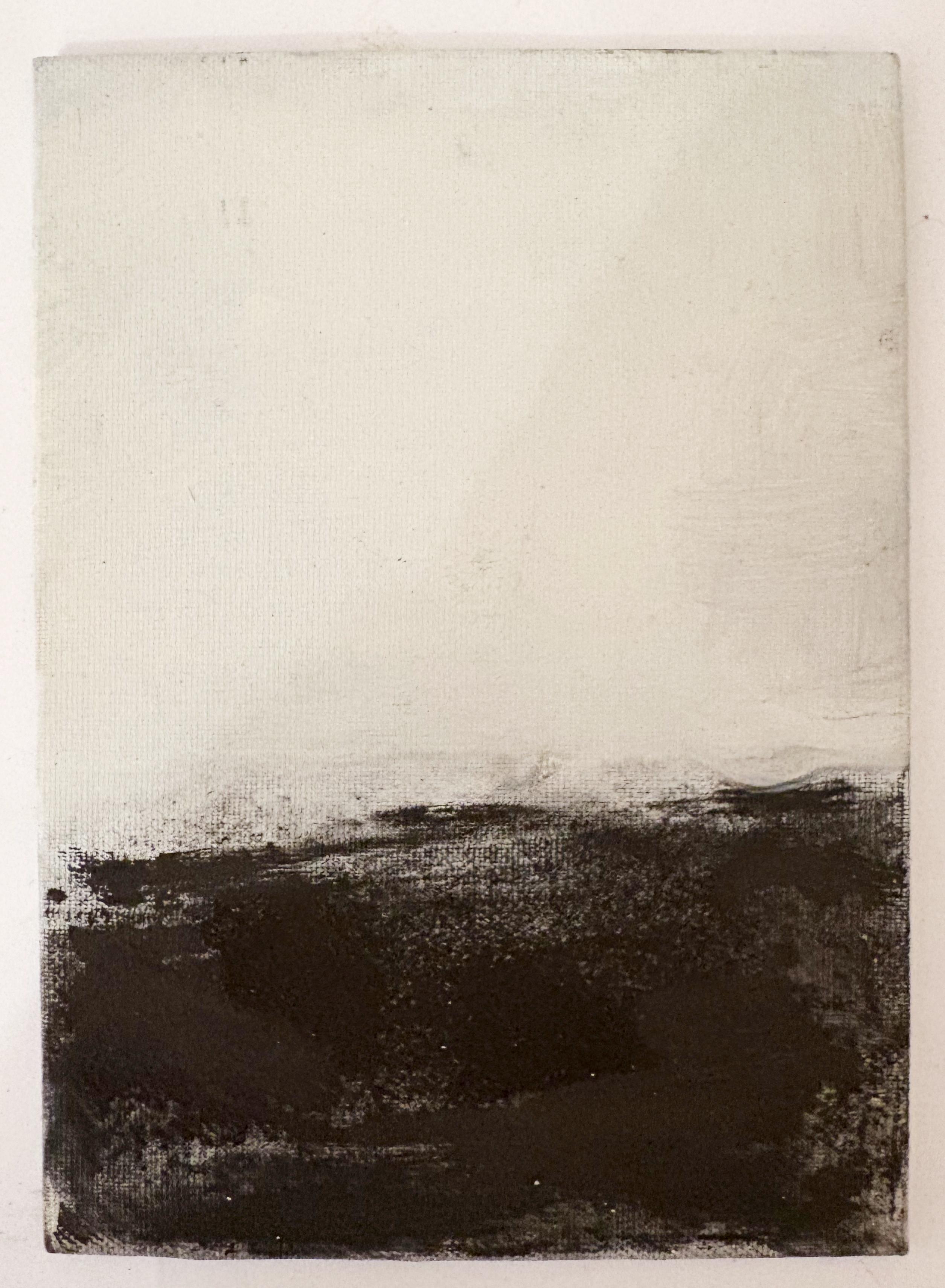 Landschaft BW - Contemporary Minimalist Art Diptychon  Kleinformat 24x18 cm (Zeitgenössisch), Painting, von Marilina Marchica