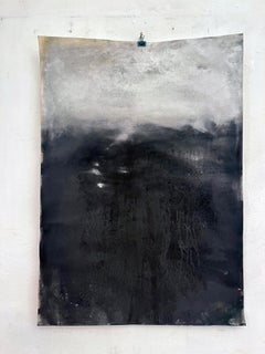 Black and white landscape Original Large Drawing  One of a kind Art