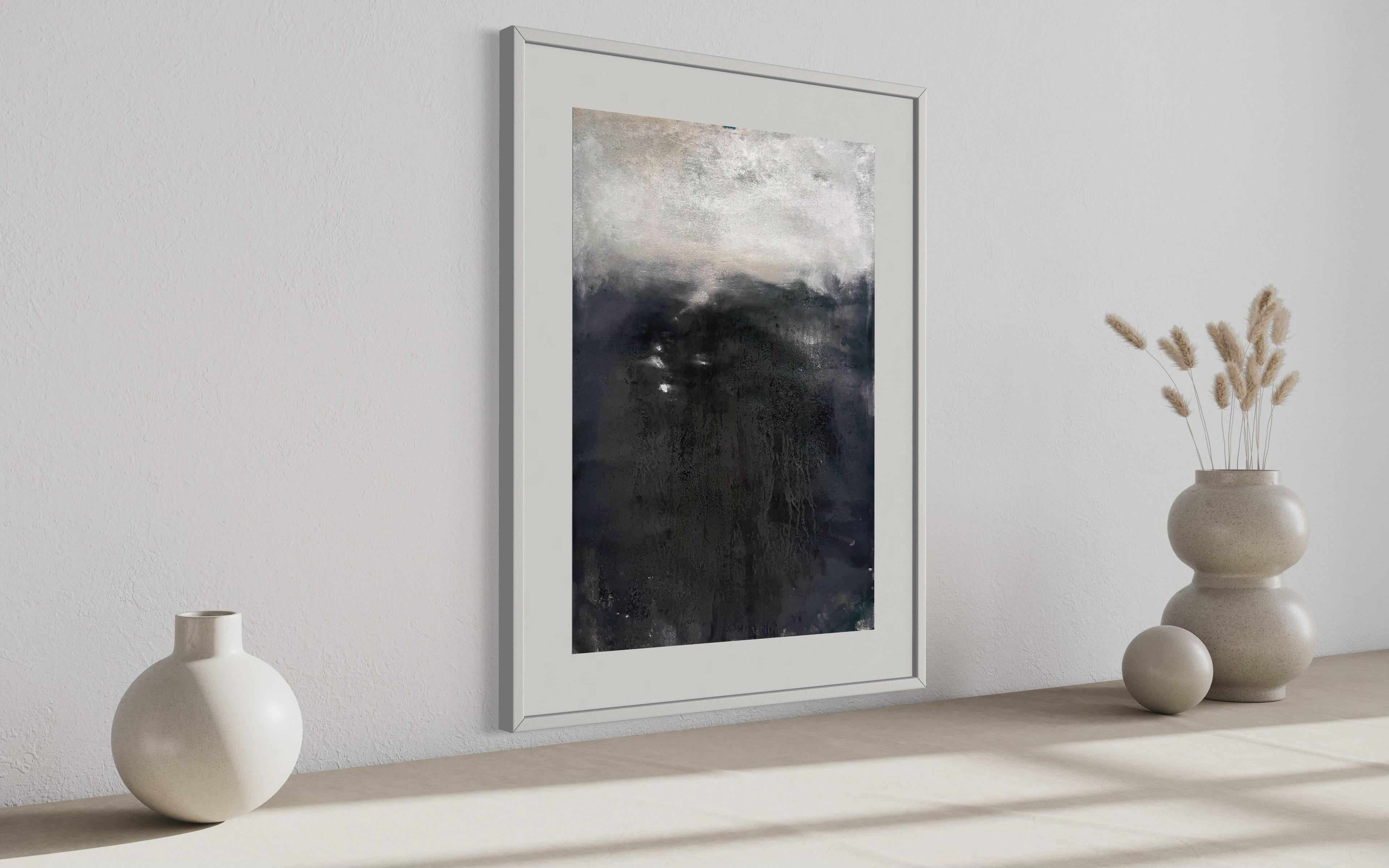 Paisaje en blanco y negro Dibujo original de gran tamaño  Arte único - Painting Contemporáneo de Marilina Marchica