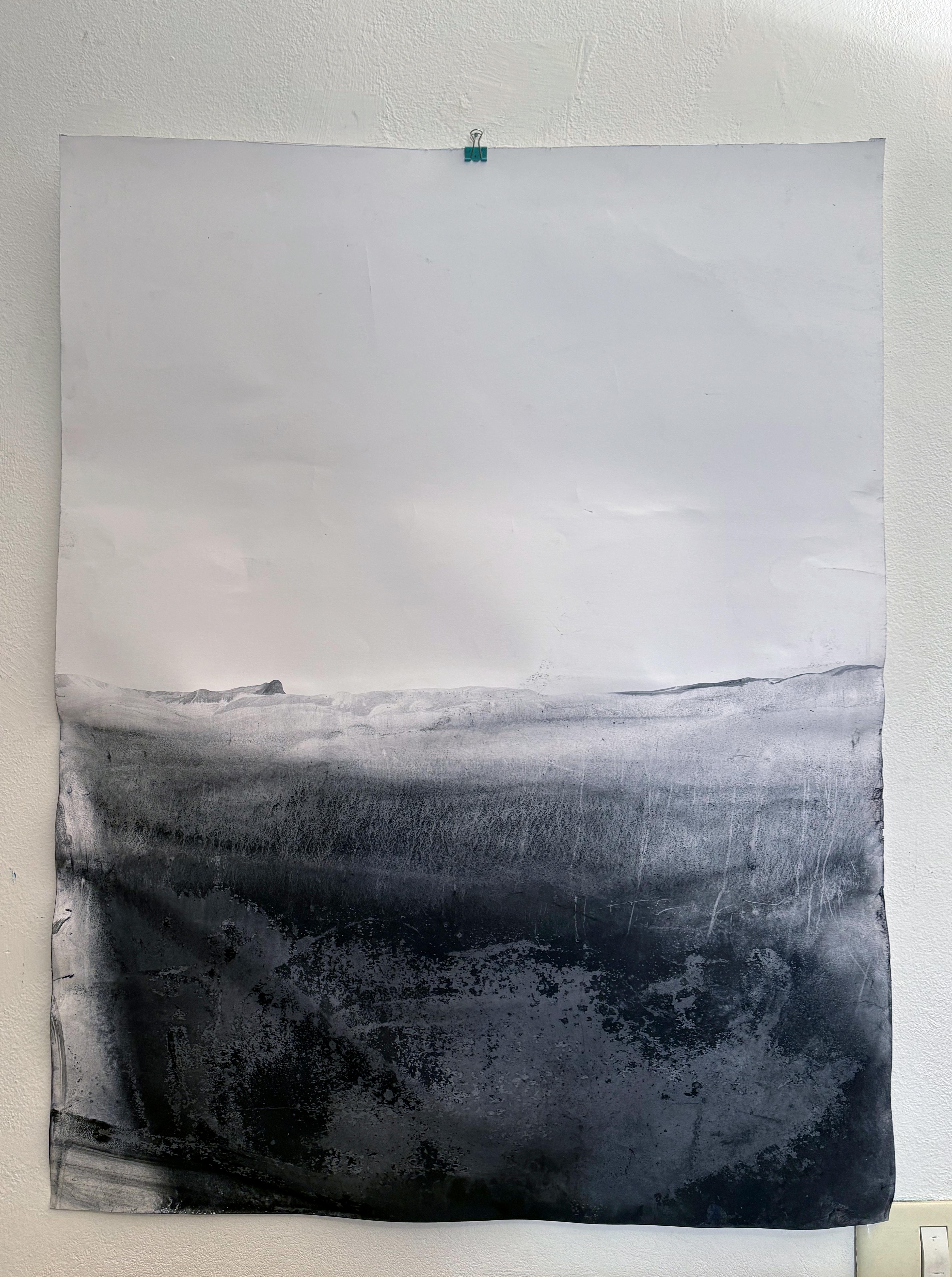 « Paysage BW », dessin original, art abstrait fabriqué en Italie - Marilina Marchica en vente 2