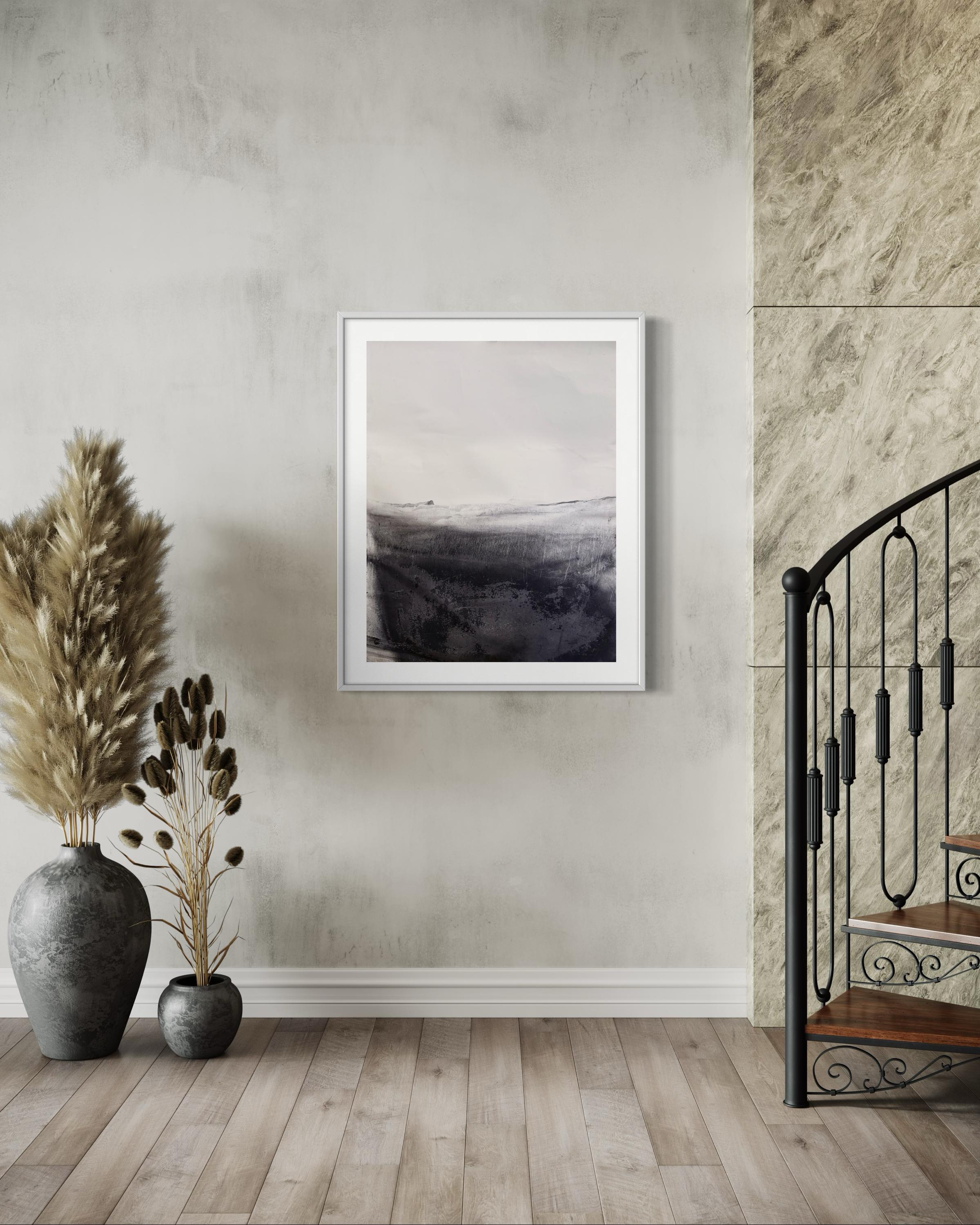 « Paysage BW », dessin original, art abstrait fabriqué en Italie - Marilina Marchica en vente 3