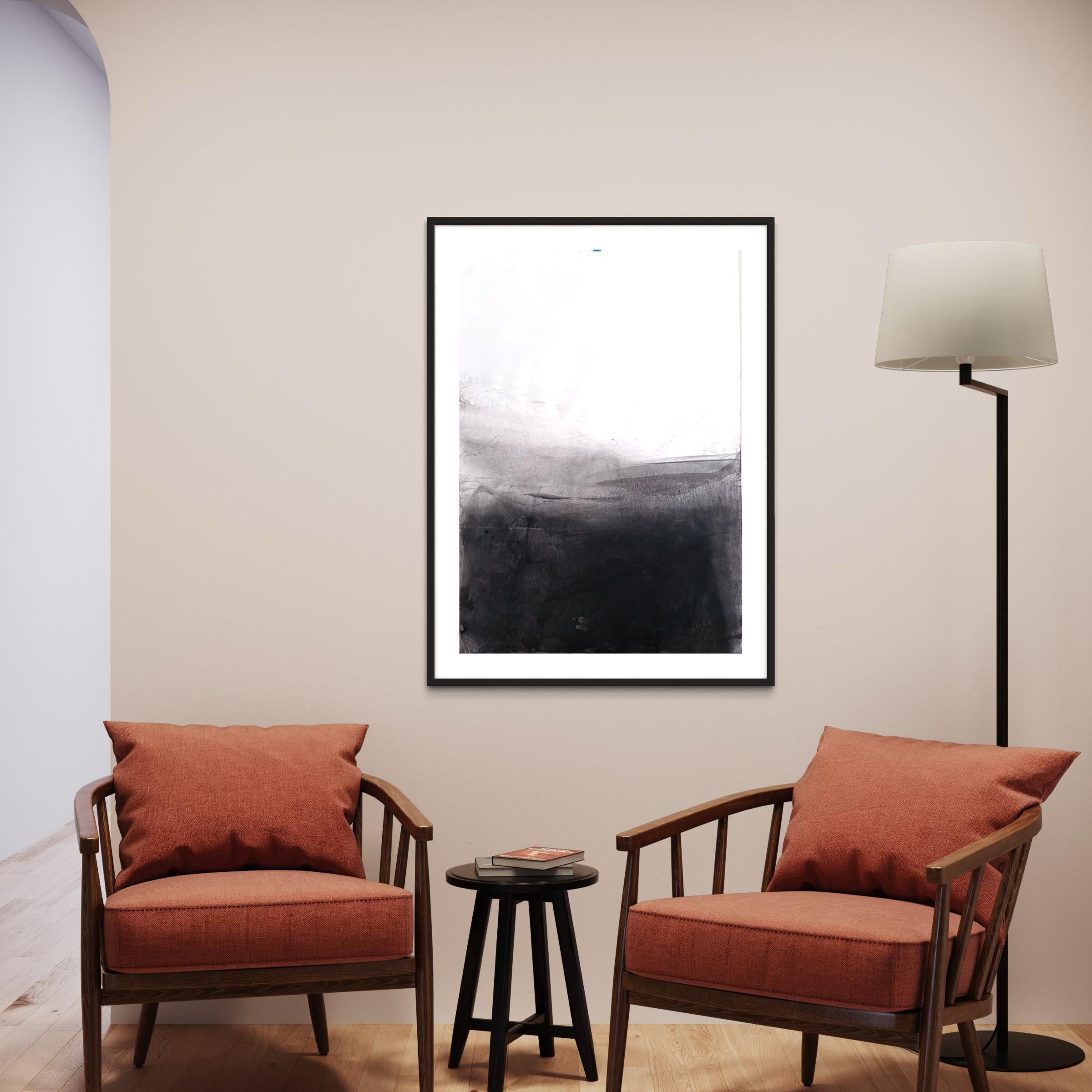 « Paysage BW », dessin original, art abstrait fabriqué en Italie - Marilina Marchica en vente 4