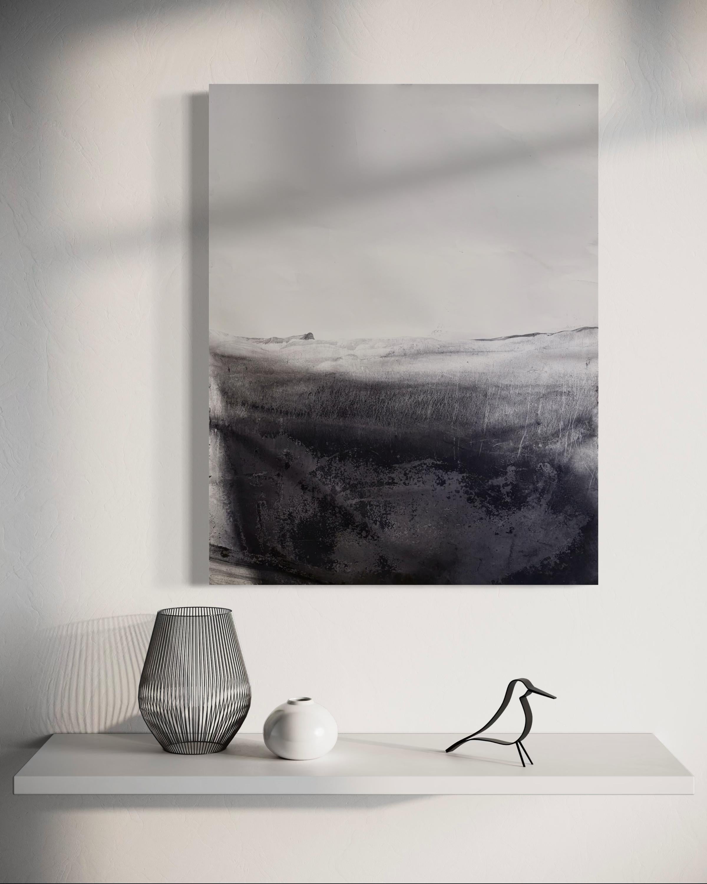 « Paysage BW », dessin original, art abstrait fabriqué en Italie - Marilina Marchica en vente 4