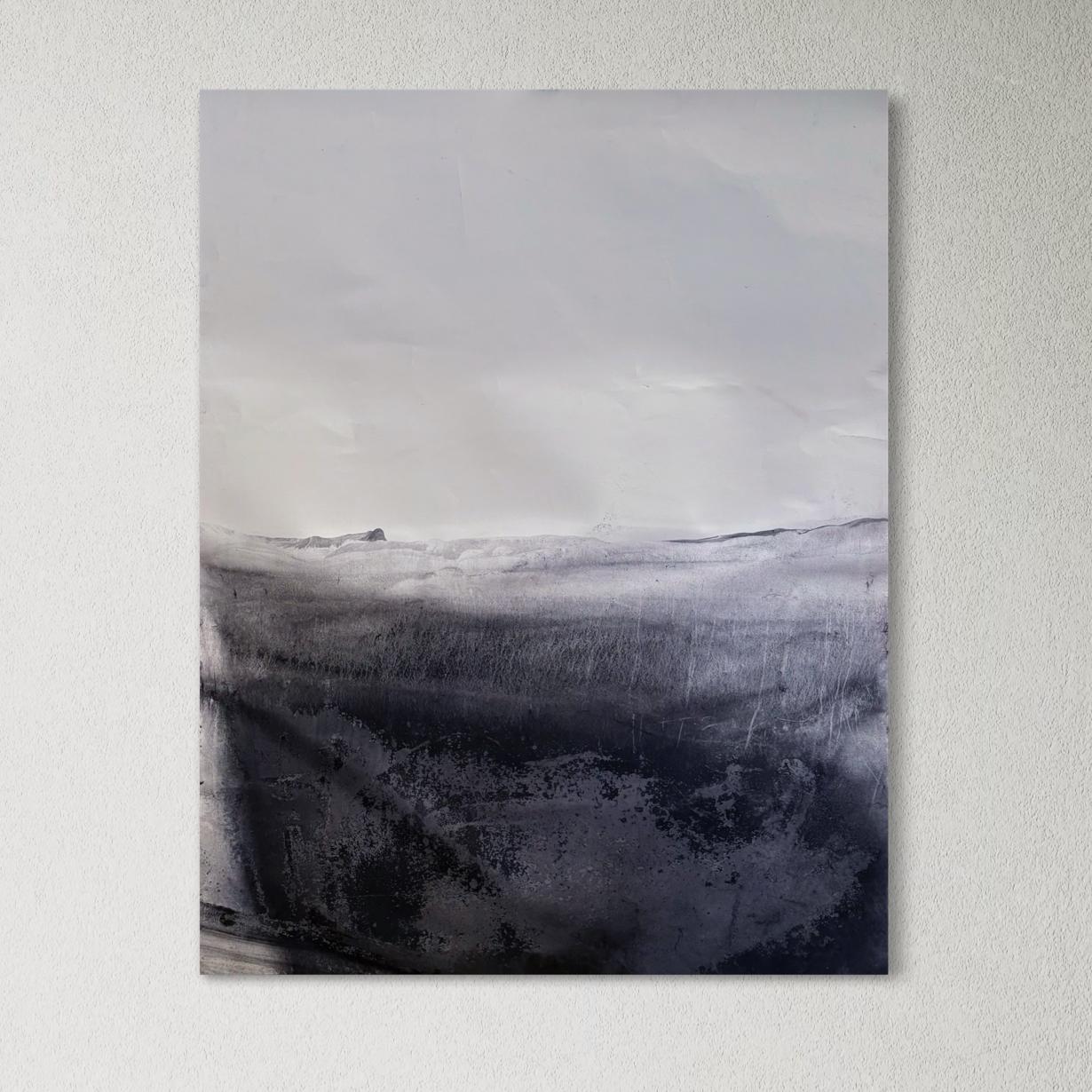 « Paysage BW », dessin original, art abstrait fabriqué en Italie - Marilina Marchica en vente 5