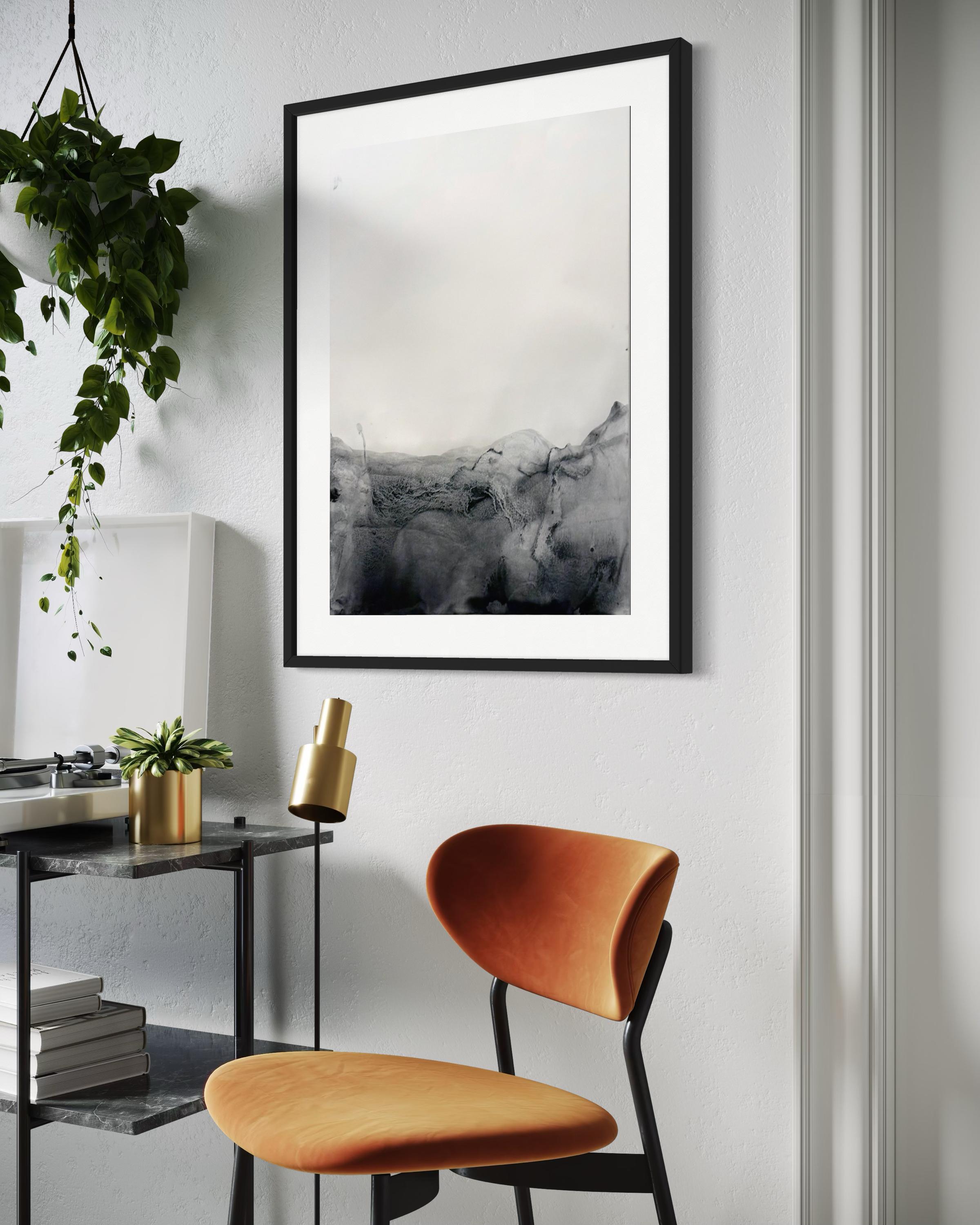 Landschaft BW  Original  Landschaftszeichnung in Großformat, von Marilina Marchica im Angebot 5