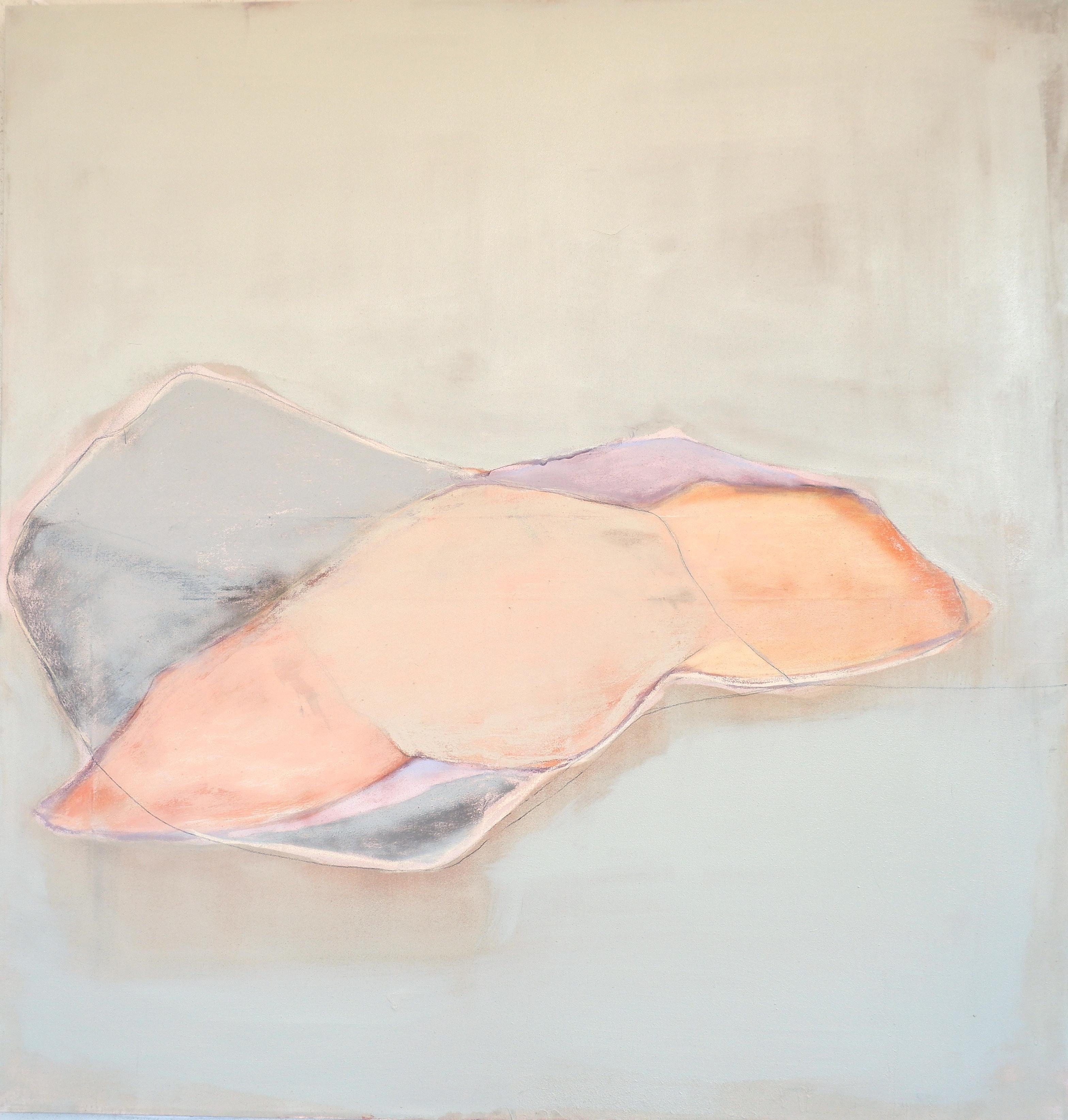 Peinture « Paysage » minimaliste, Paysage abstrait, couleurs pastel, fabriquée en Italie - Painting de Marilina Marchica