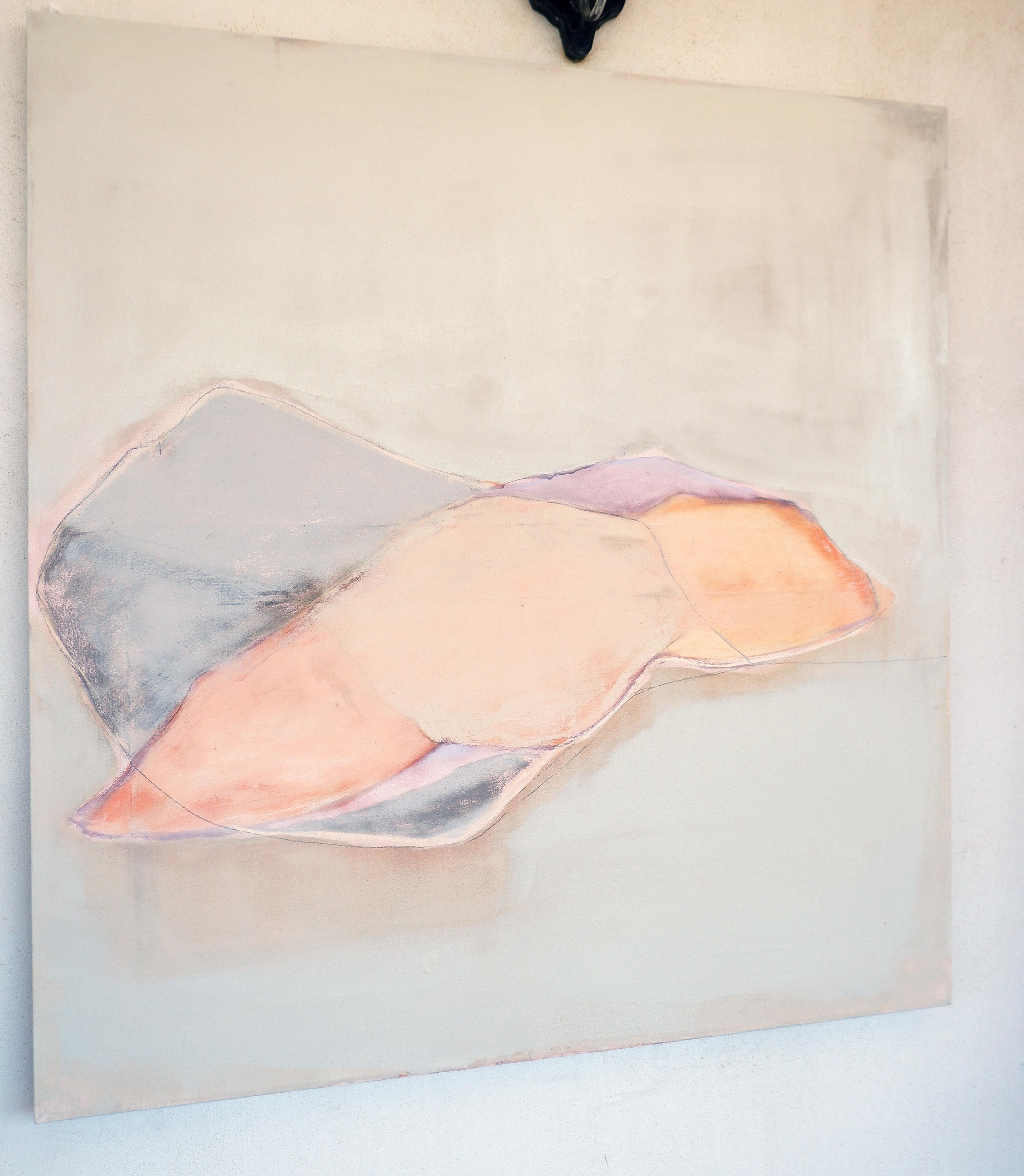 Peinture « Paysage » minimaliste, Paysage abstrait, couleurs pastel, fabriquée en Italie - Contemporain Painting par Marilina Marchica