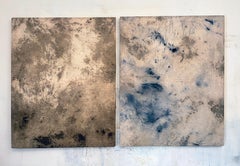 "Landscape" Large Abstract Painting, Diptych, Made in Italy By Marilina Marchica