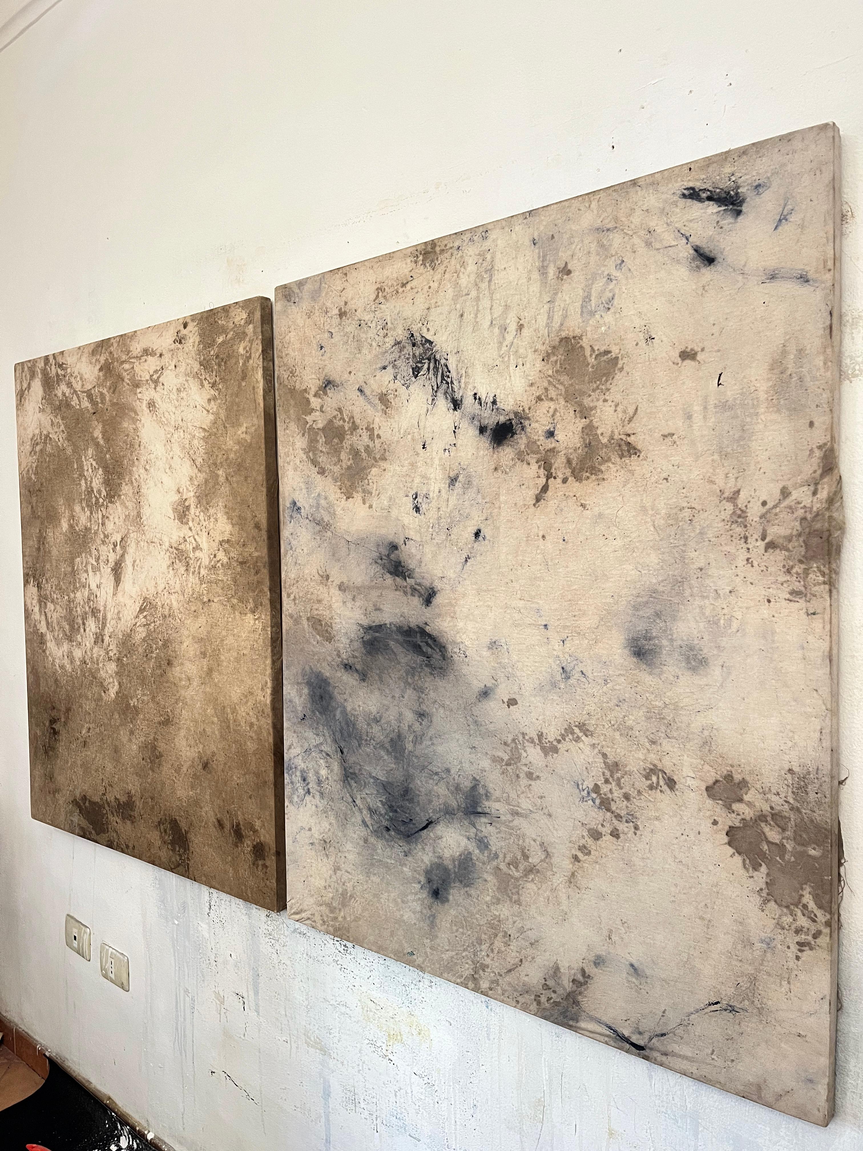 « Paysage », grande peinture abstraite, diptyque, fabriqué en Italie par Marilina Marchica en vente 6