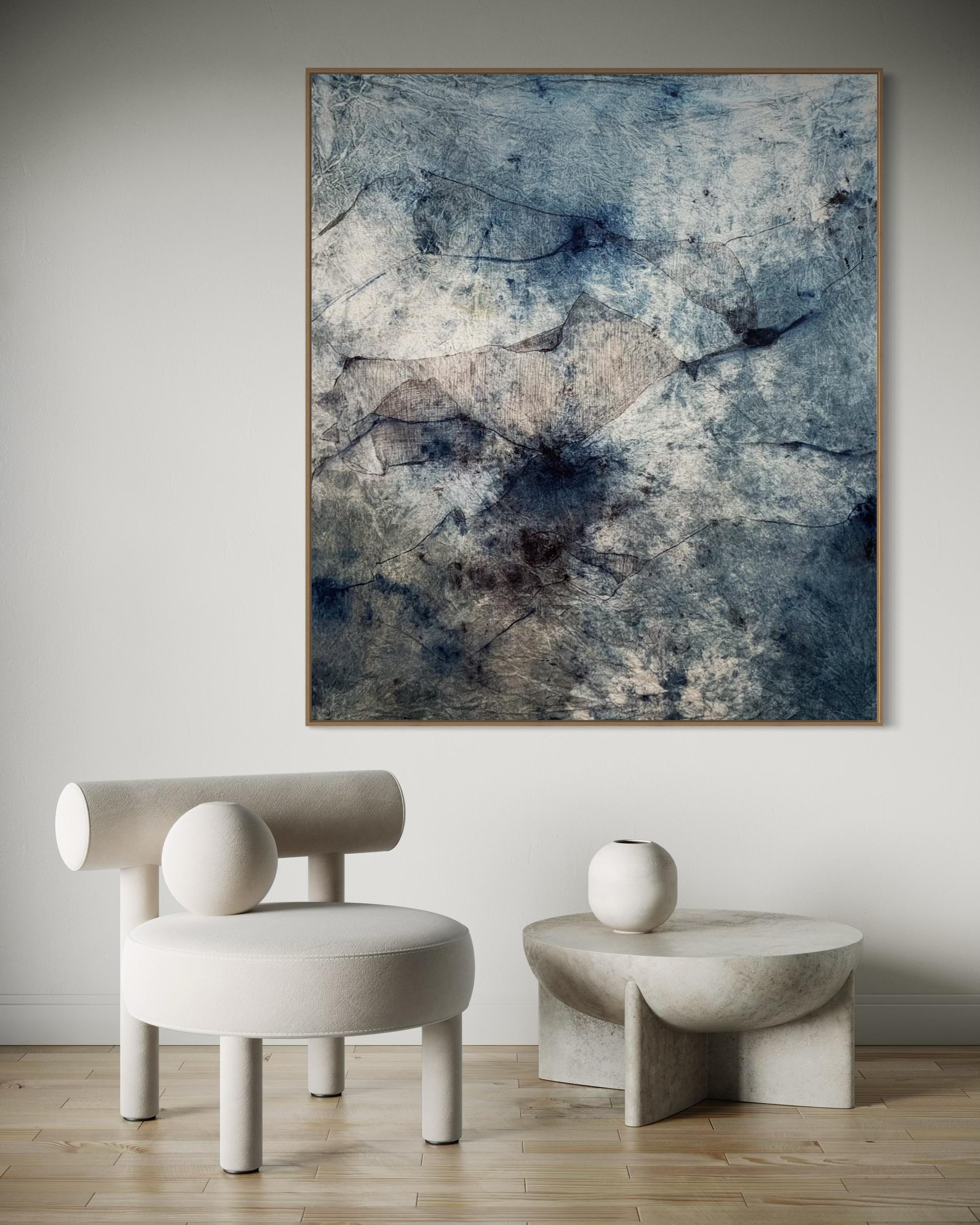 Paysage, grande œuvre d'art, peinture OIL sur toile de coton fabriquée en Italie en vente 6