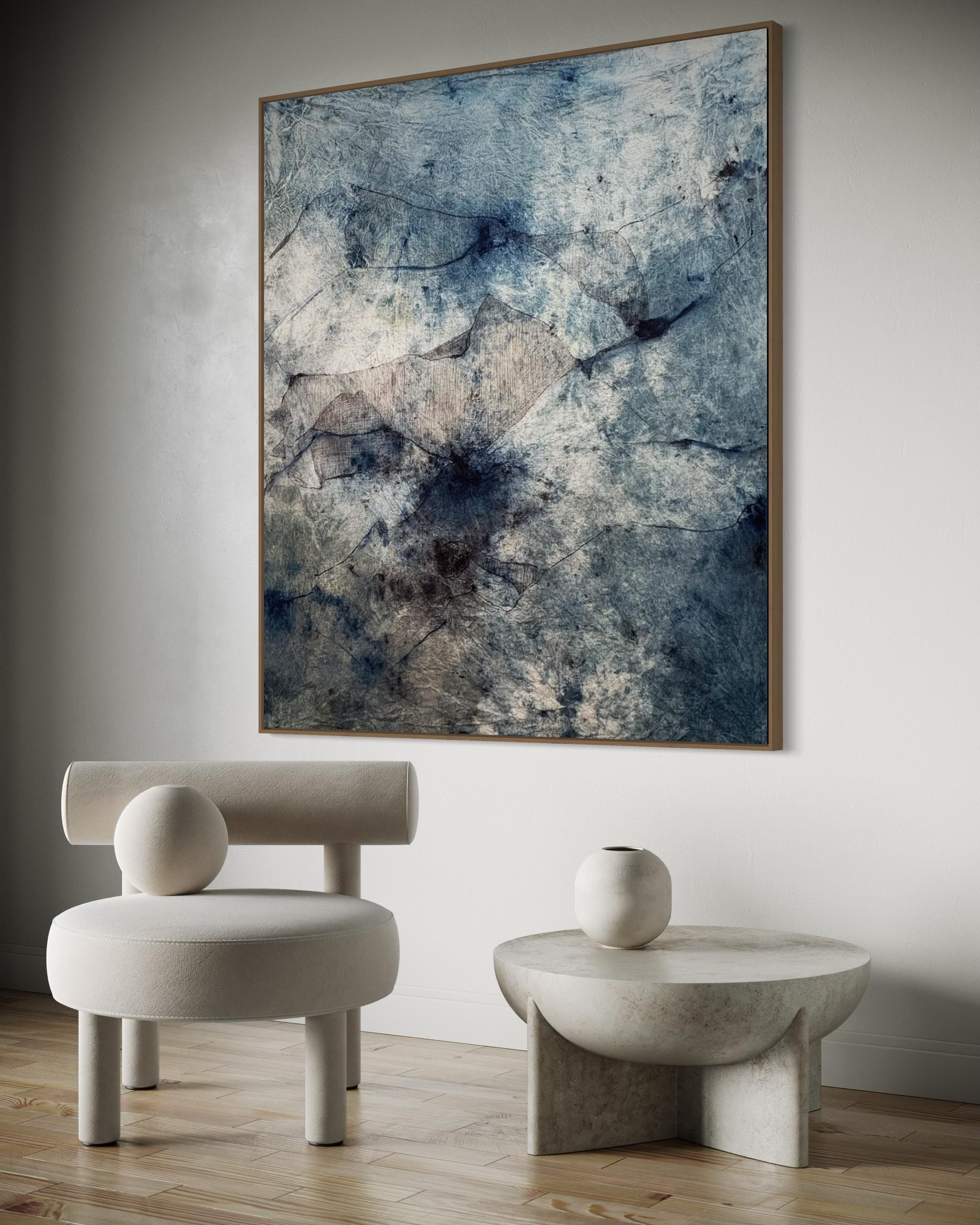 Paysage, grande œuvre d'art, peinture OIL sur toile de coton fabriquée en Italie en vente 7