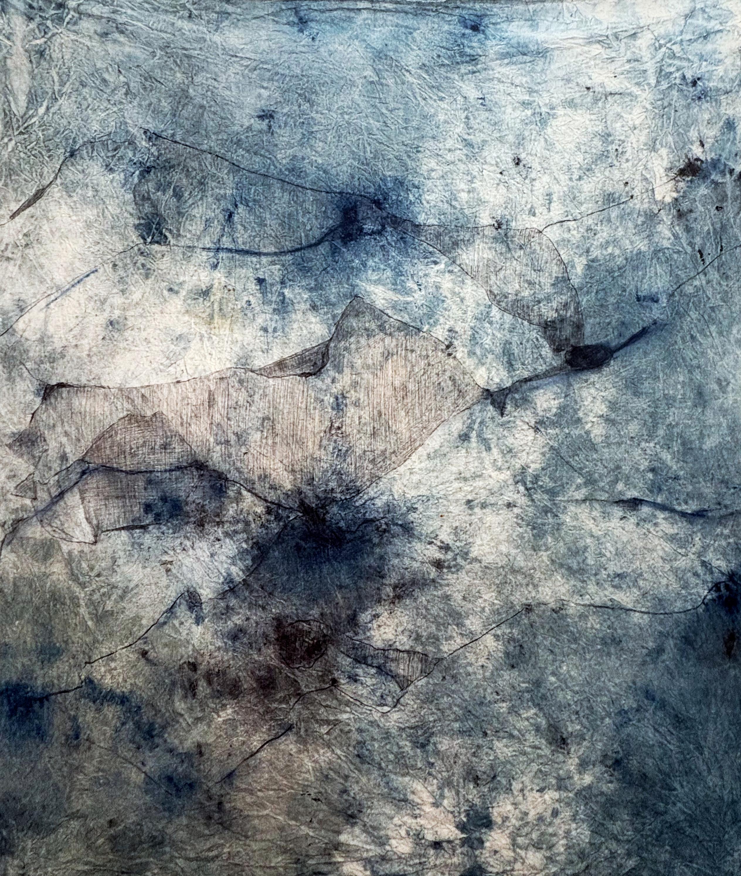 Paysage, grande œuvre d'art, peinture OIL sur toile de coton fabriquée en Italie - Contemporain Painting par Marilina Marchica