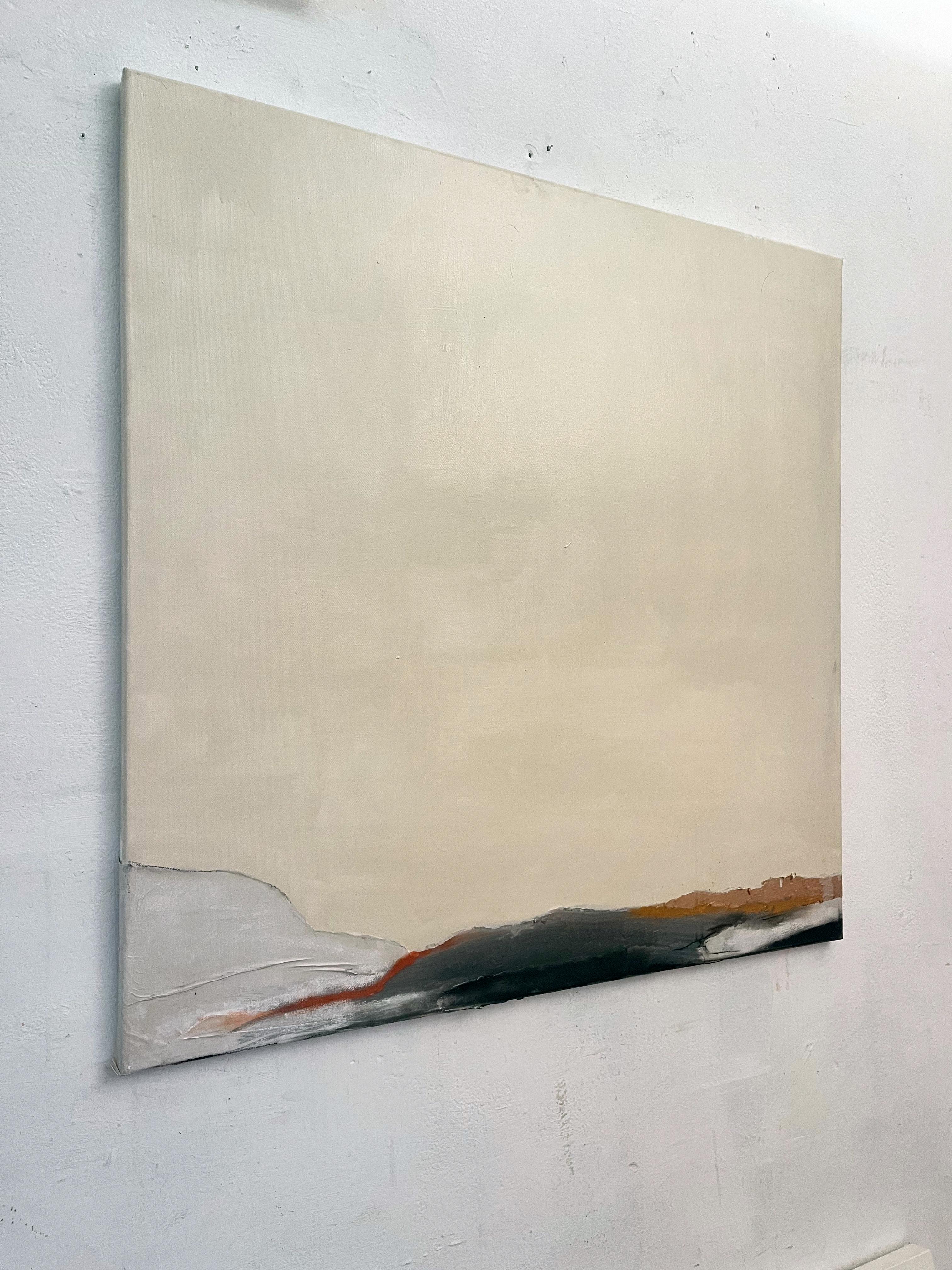 Paesaggio di grandi dimensioni dipinto su tela, opere d'arte originali pronte da appendere di grandi dimensioni - Landscape Painting Beige di Marilina Marchica