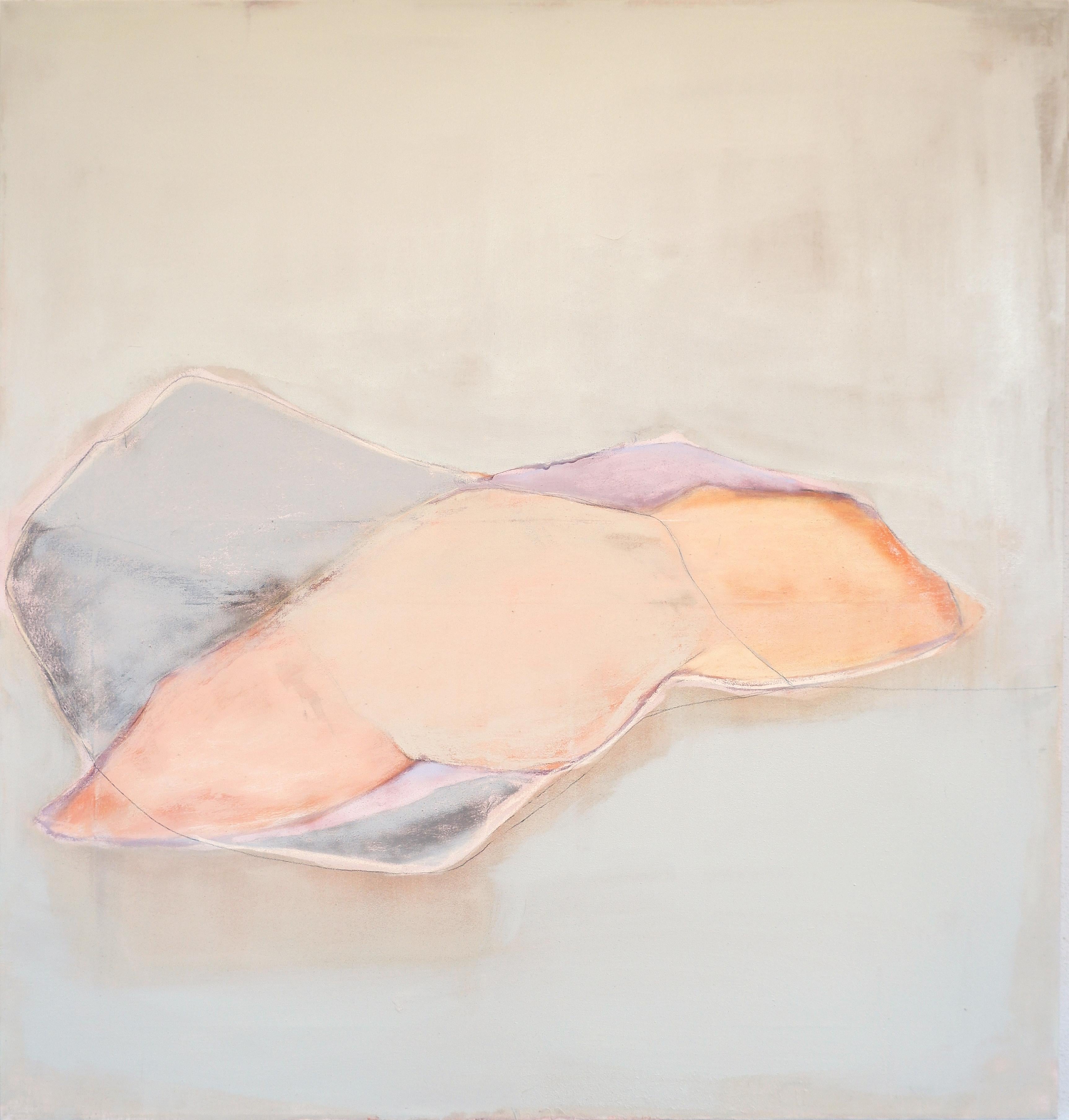Peinture « Paysage » minimaliste, Paysage abstrait, couleurs pastel, fabriquée en Italie