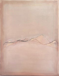 Minimalistische Ölgemälde auf Leinwand „Landschaft“, Originalkunst, hergestellt in Italien